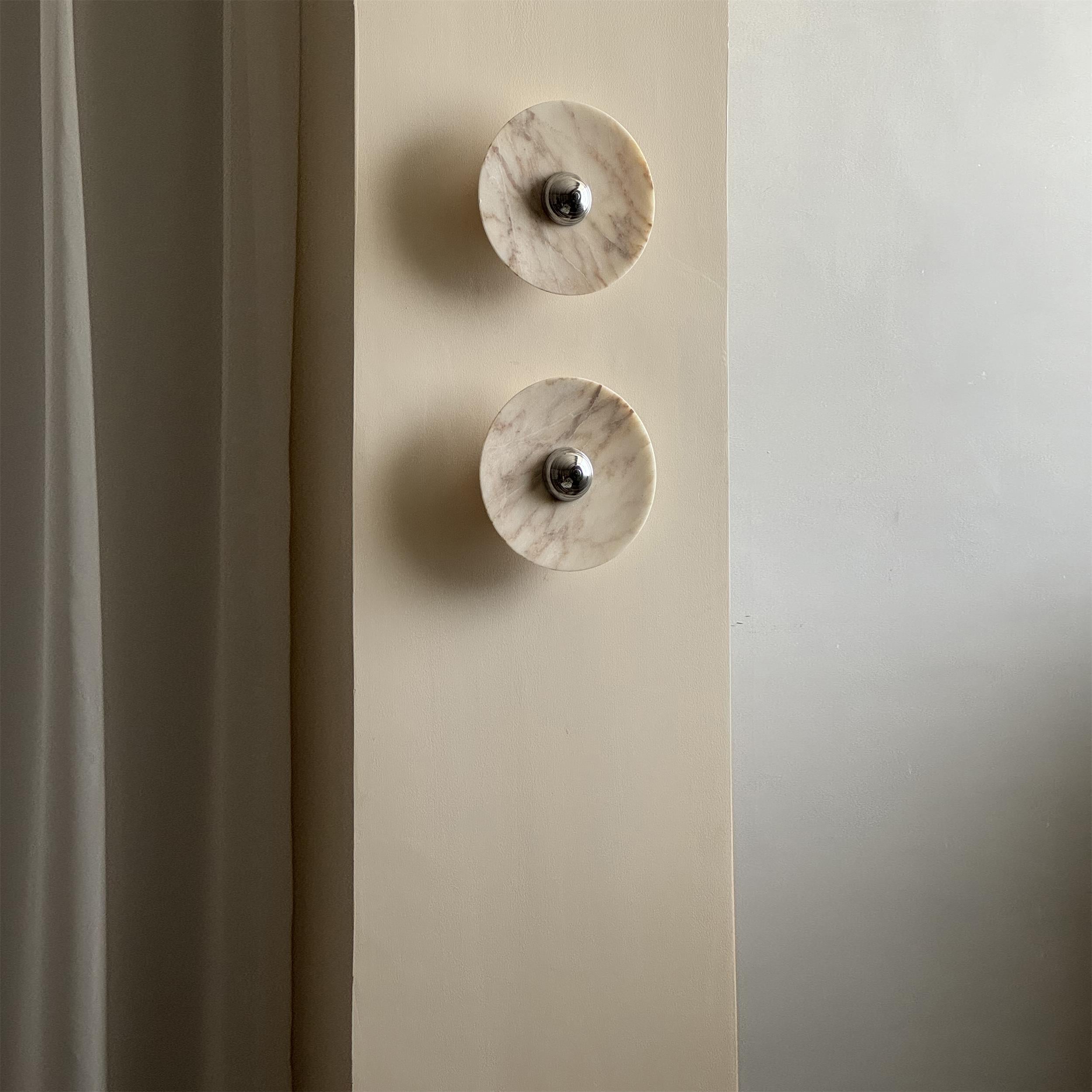 Alba Modern Minimalist Chrome Marble Wall Lamp