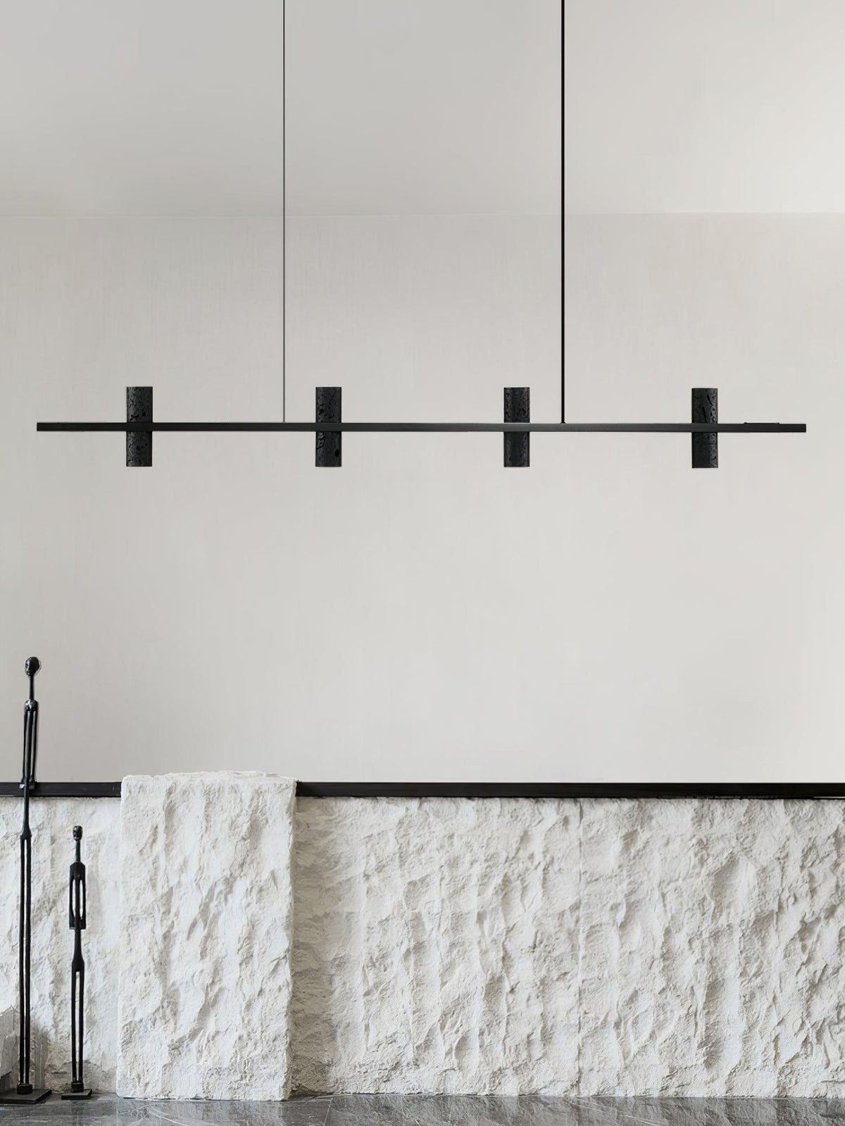 Nernis Pendant Lamp Parallel  Black Travertine  Minimalist Linear