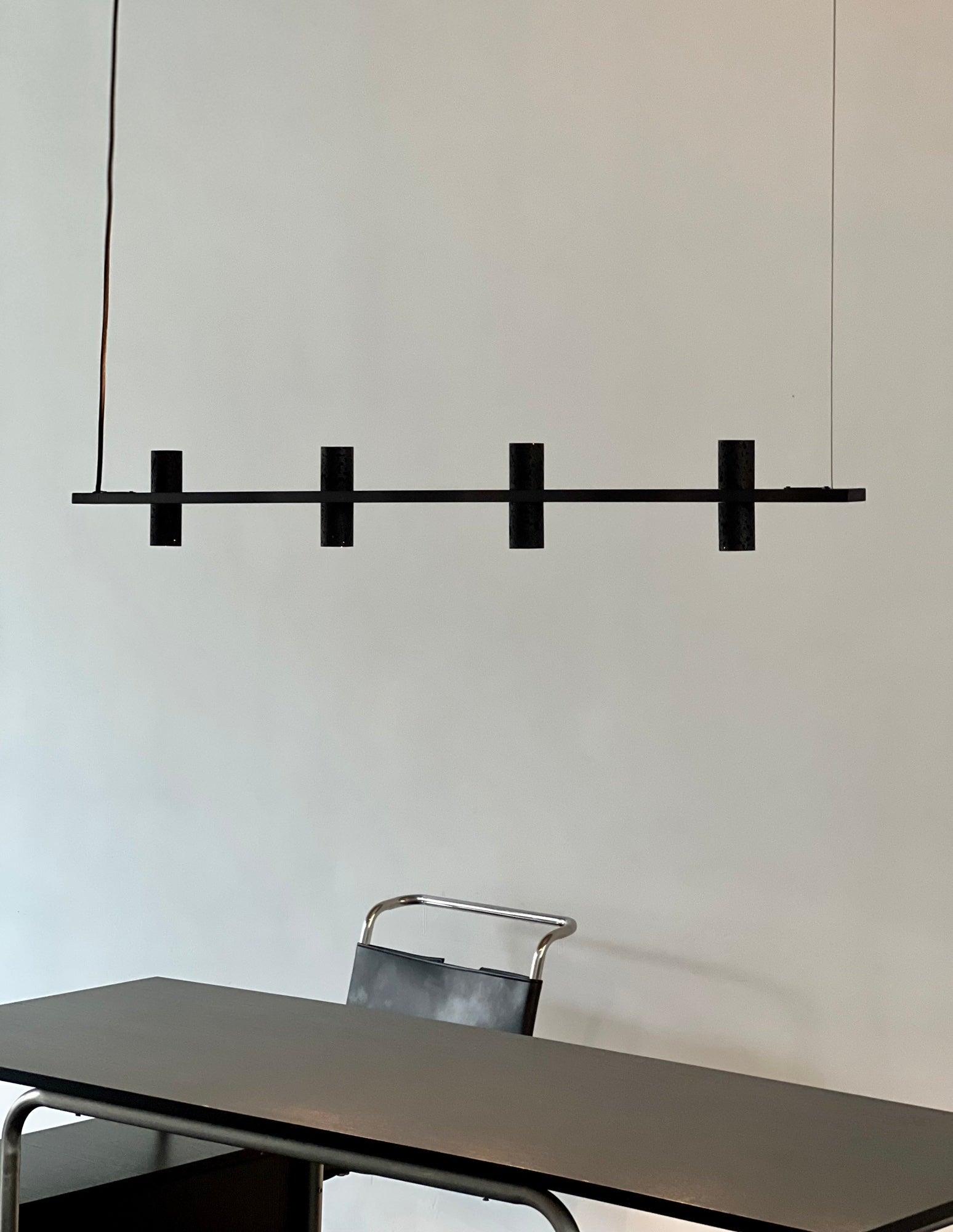 Nernis Pendant Lamp Parallel  Black Travertine  Minimalist Linear