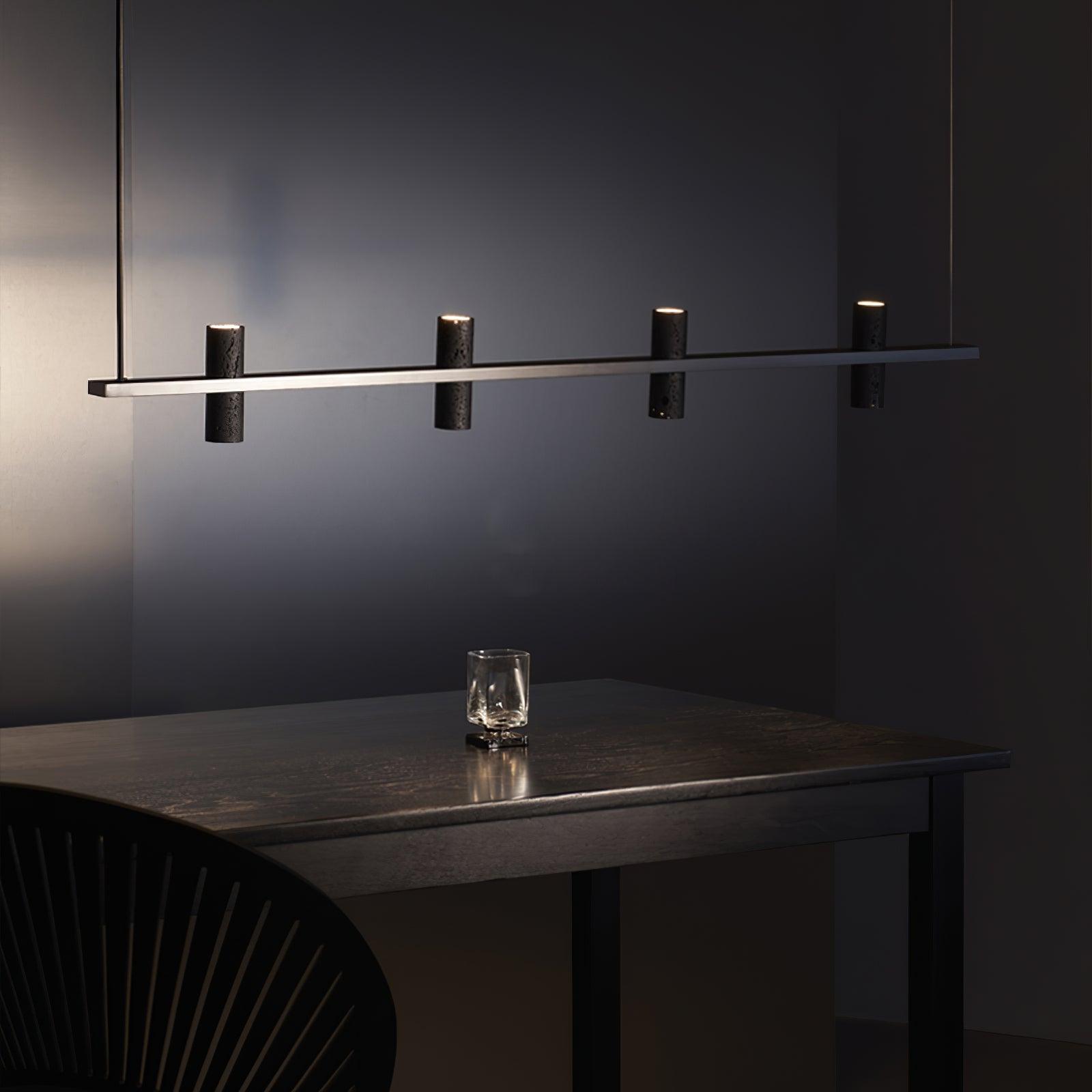 Nernis Pendant Lamp Parallel  Black Travertine  Minimalist Linear
