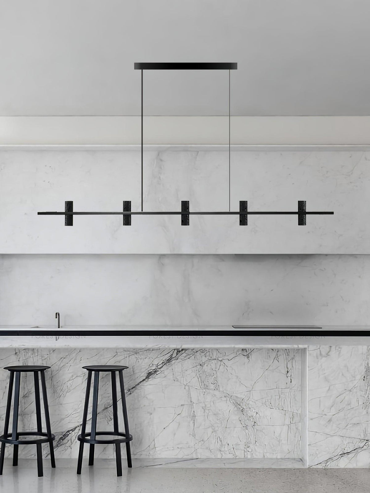 Nernis Pendant Lamp Parallel  Black Travertine  Minimalist Linear