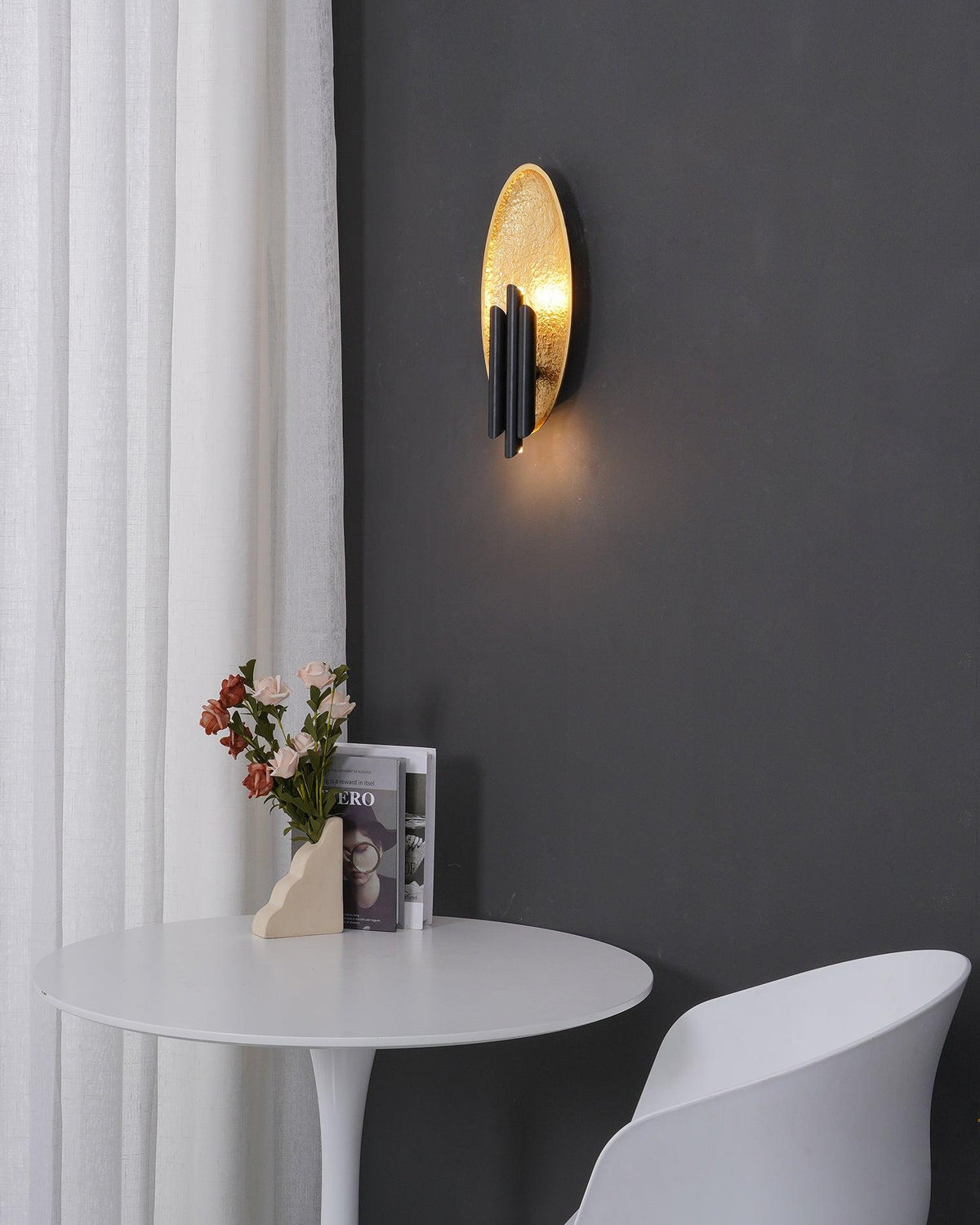Aurerielle Wall Sconce Gold Black Minimalist
