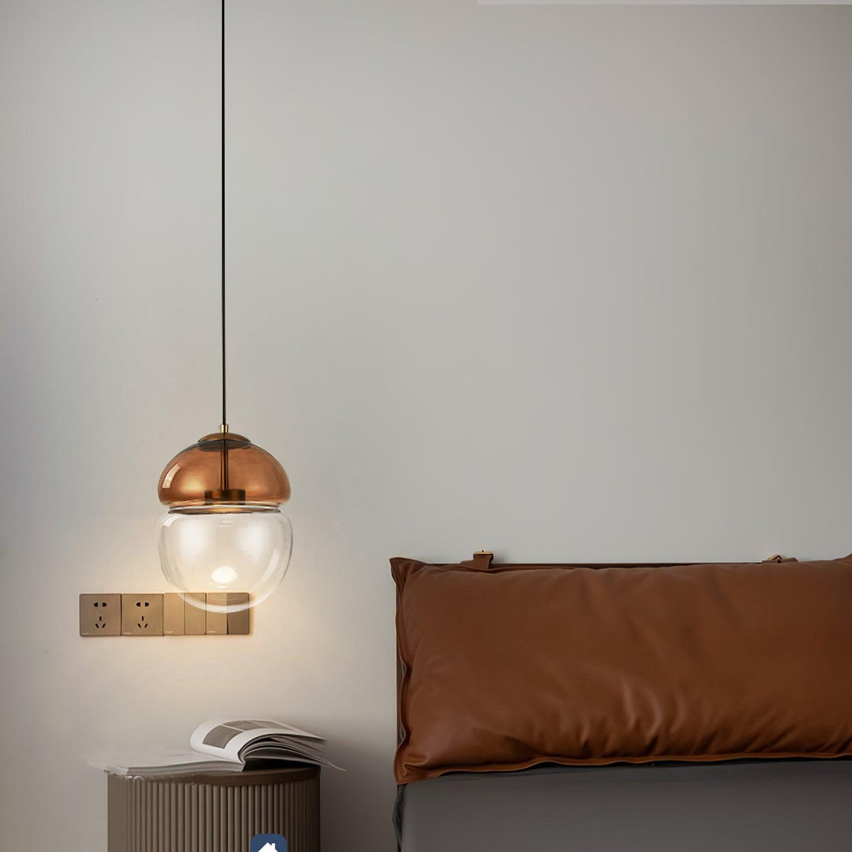 Aged Modern Minimalist Dome Glass Pendant Light
