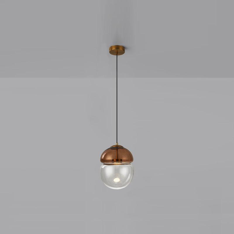 Aged Modern Minimalist Dome Glass Pendant Light
