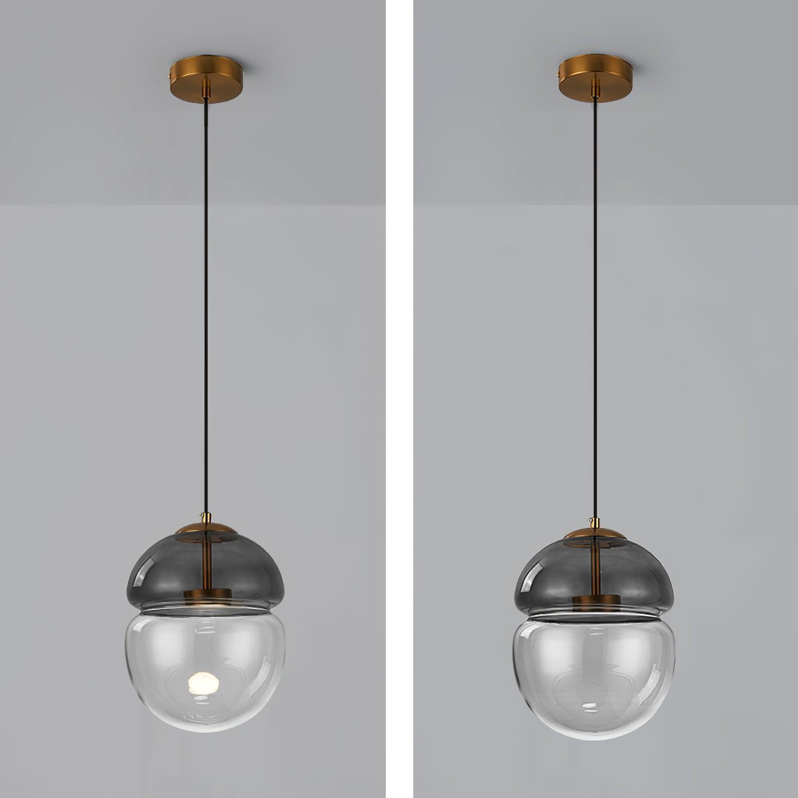 Aged Modern Minimalist Dome Glass Pendant Light