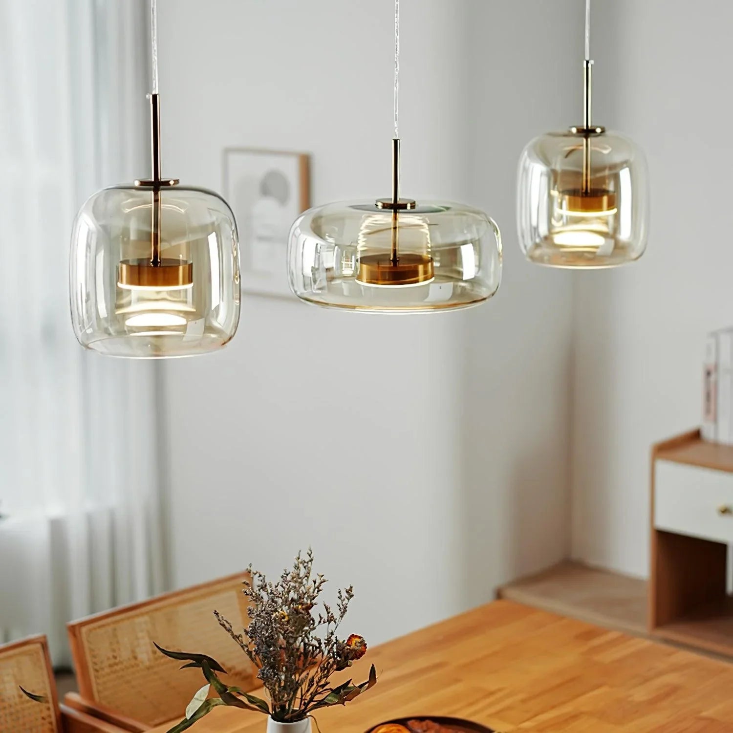 Aria Pendant Light Glass Morden Living Room - Neutral Decor