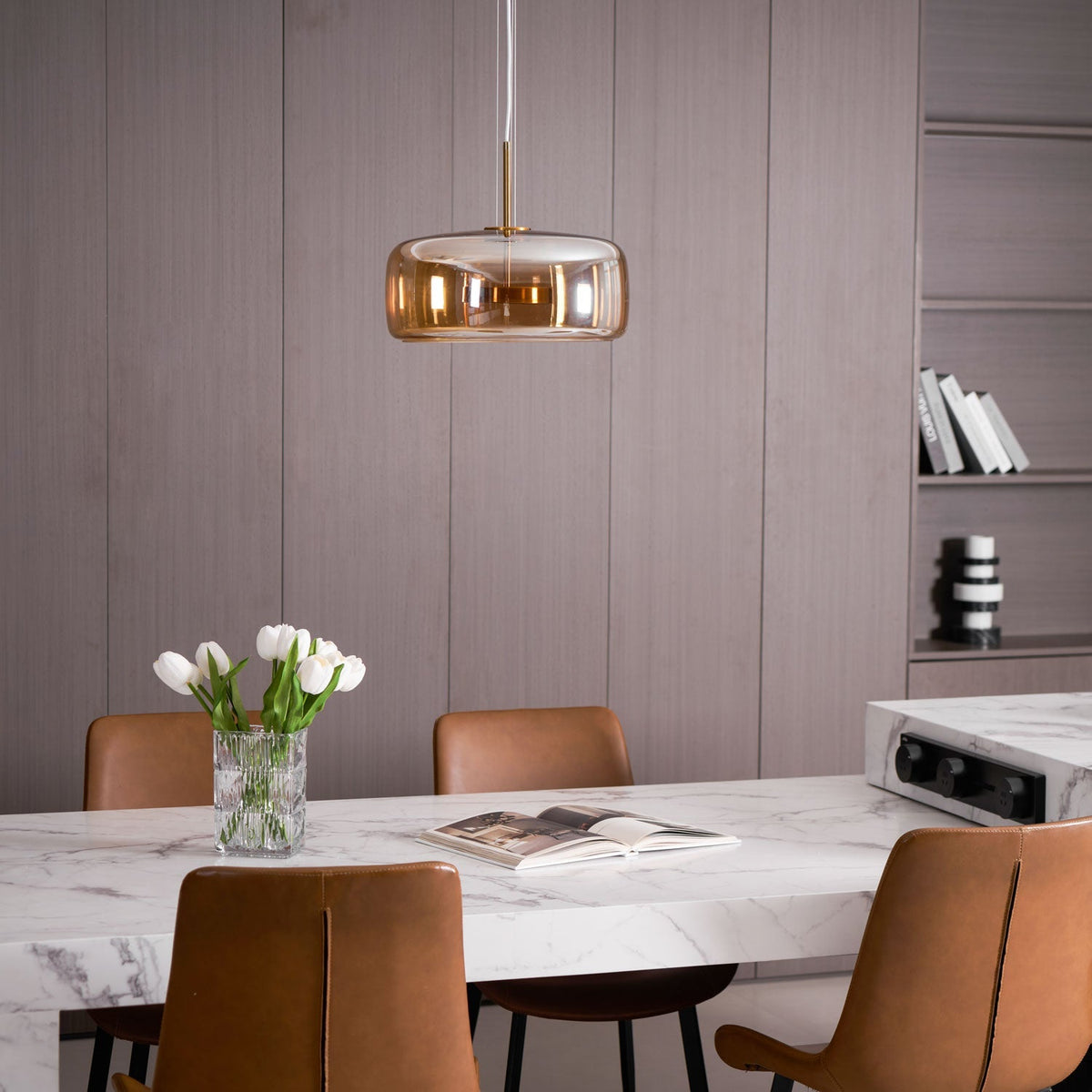 Obsidian Modern Glass Pendant Light