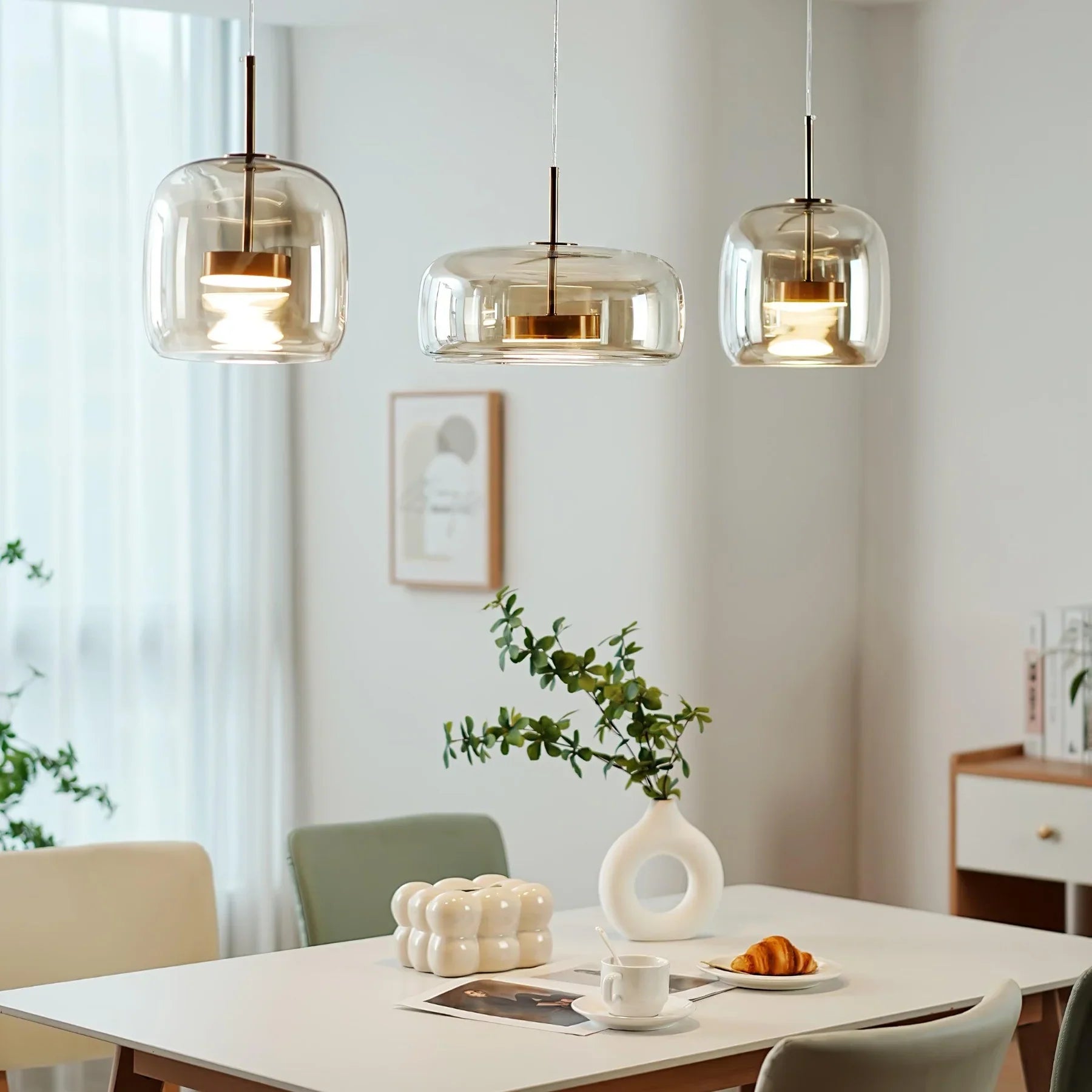Aria Pendant Light Glass Morden Living Room - Neutral Decor