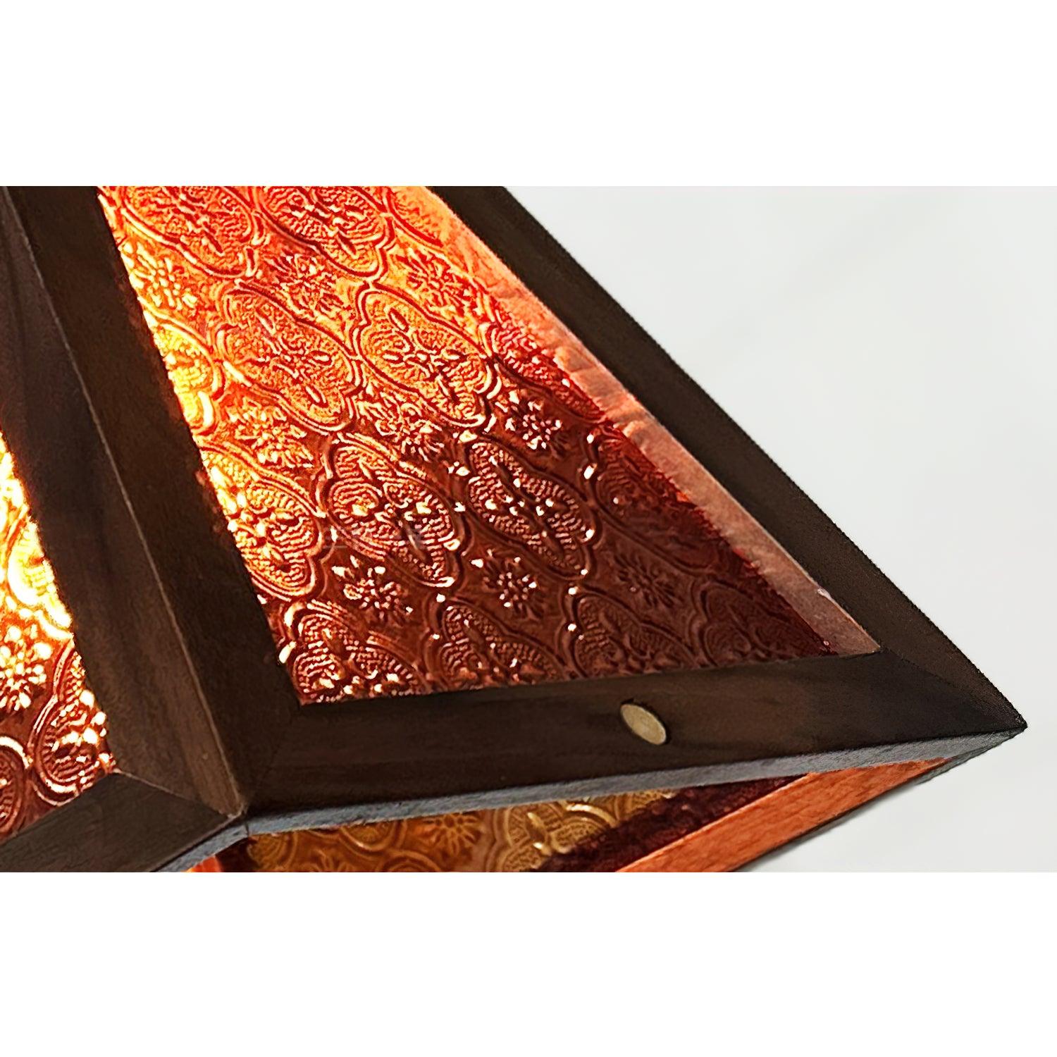 Zilten Elegance Vintage Glass Wood Pendant Light
