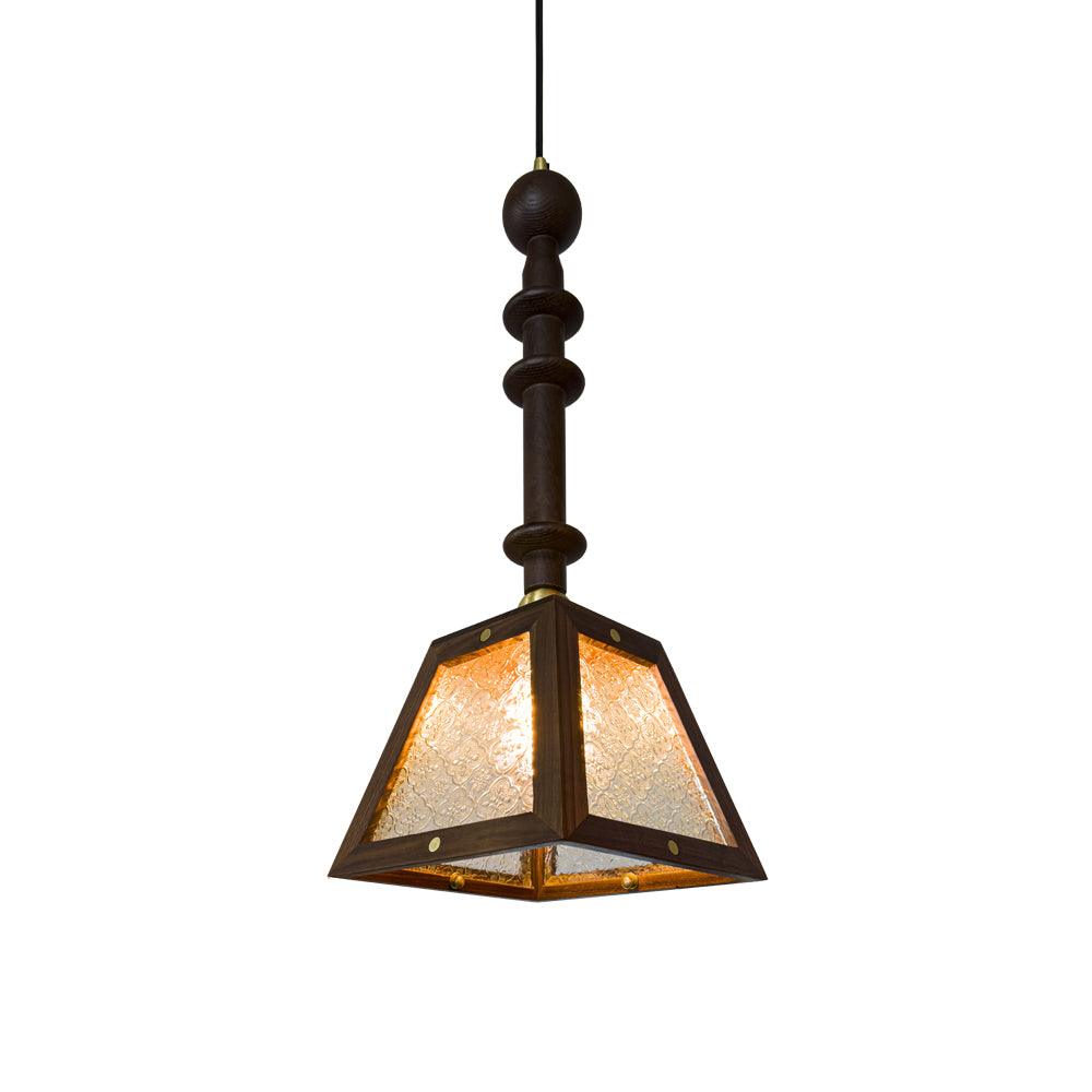 Zilten Elegance Vintage Glass Wood Pendant Light