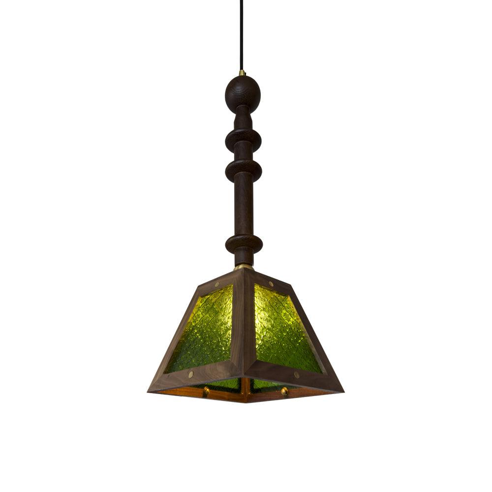Zilten Elegance Vintage Glass Wood Pendant Light