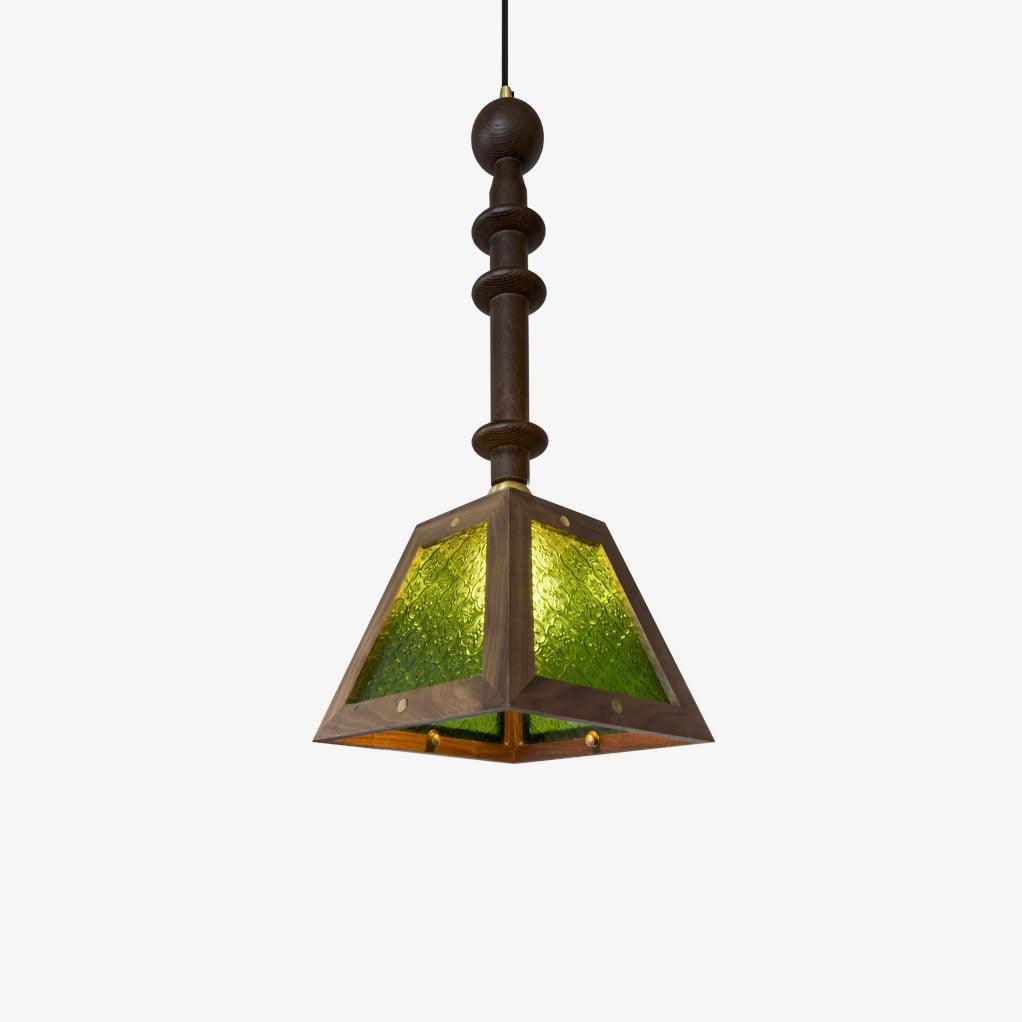 Zilten Elegance Vintage Glass Wood Pendant Light