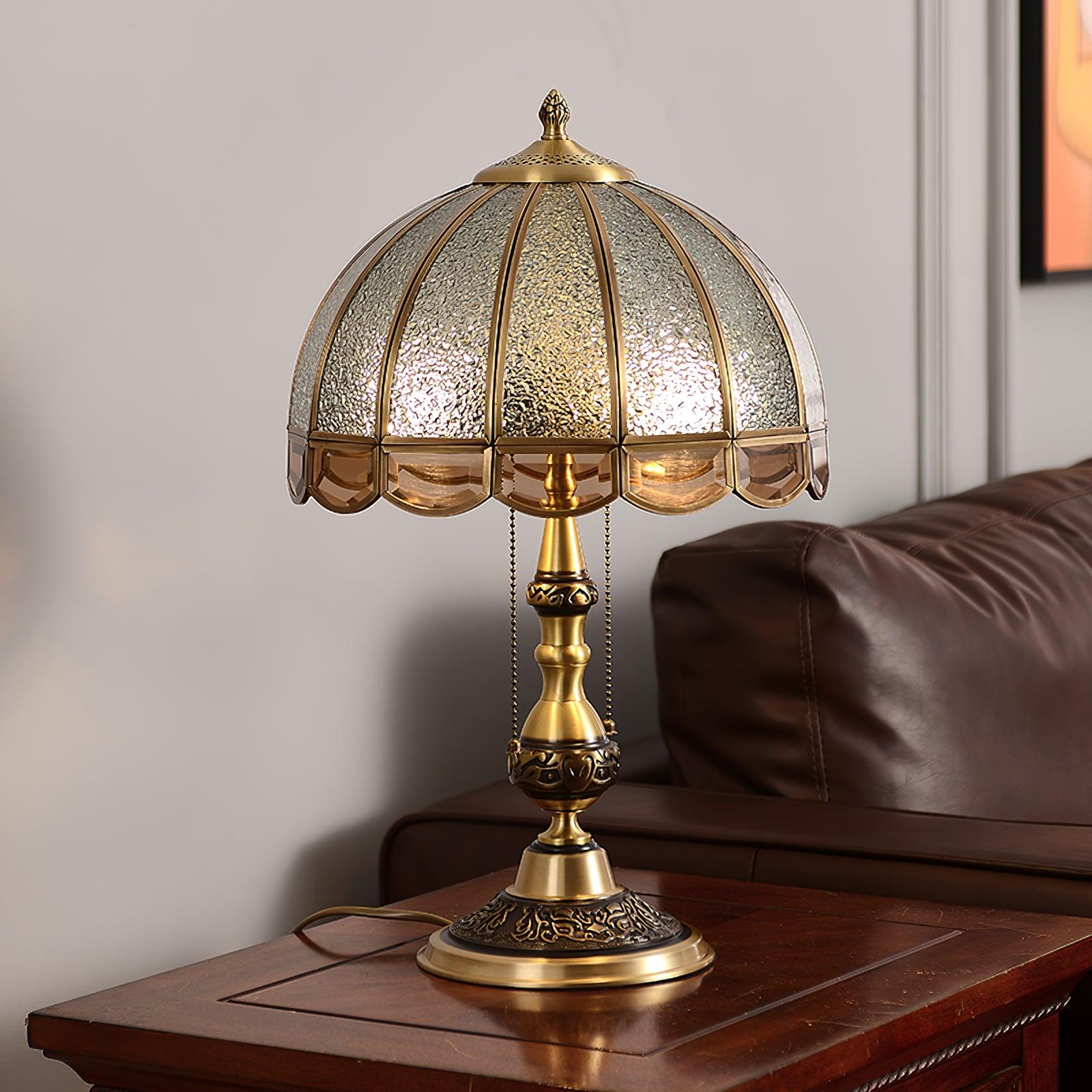 Brillix Brass & Glass Glam Table Lamp - Neutral Decor