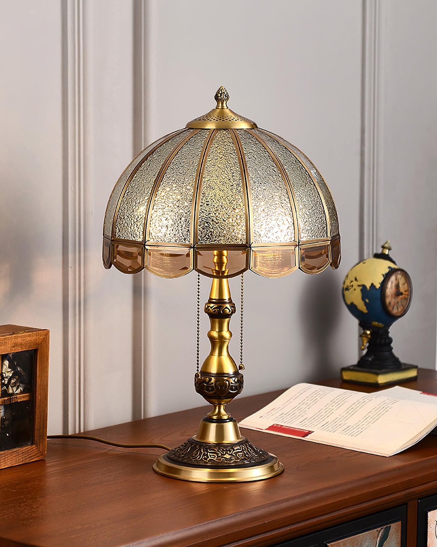Brillix Brass & Glass Glam Table Lamp - Neutral Decor