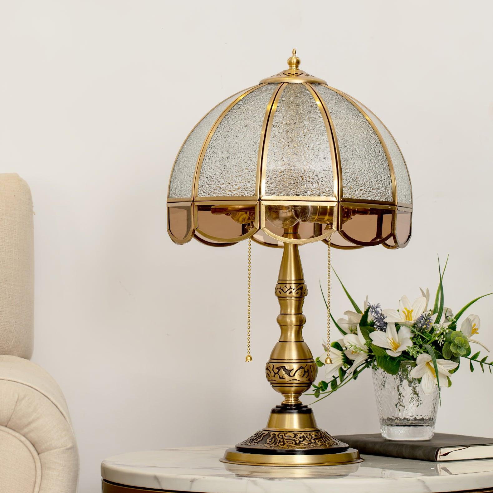 Brillix Brass & Glass Glam Table Lamp - Neutral Decor