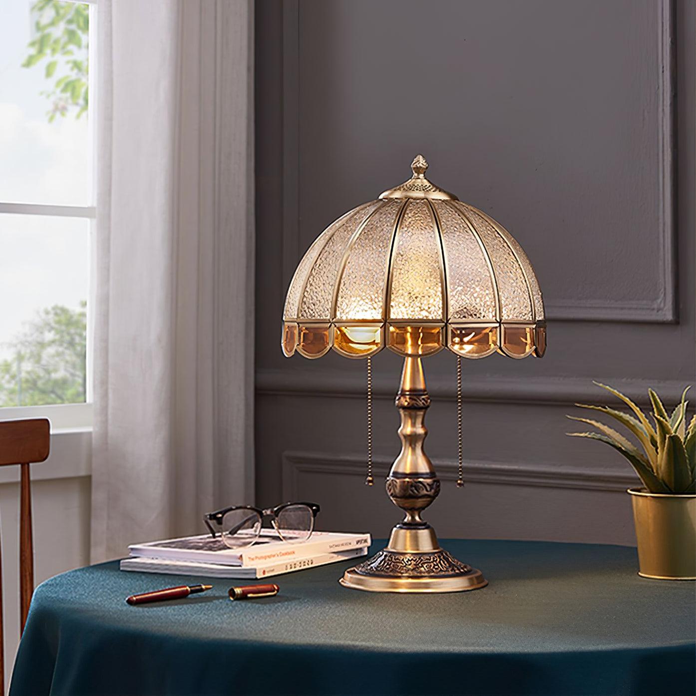 Brillix Brass & Glass Glam Table Lamp - Neutral Decor