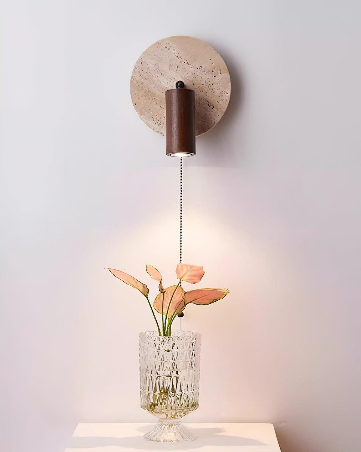 Romino Disc Swing Travertine Wall Light