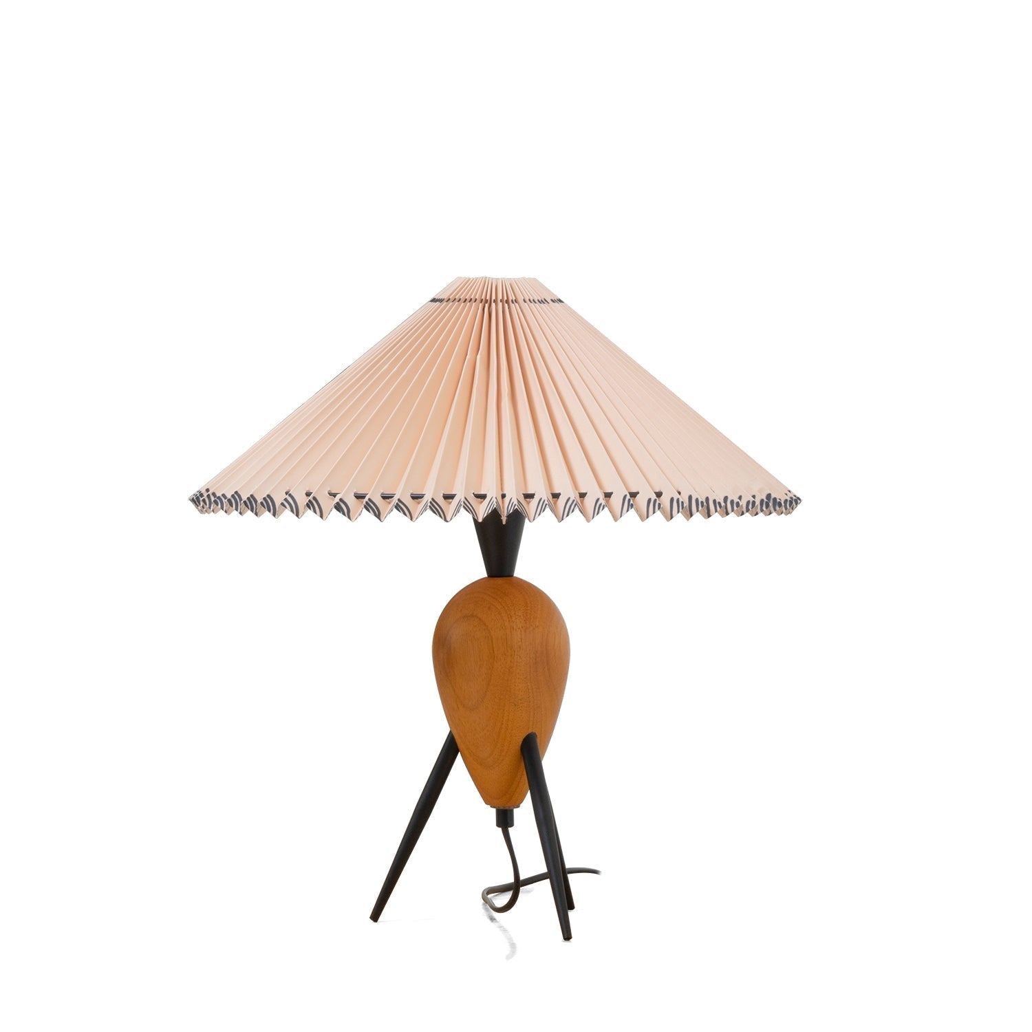 Elyse Wood & Fabric Retro Table Lamp