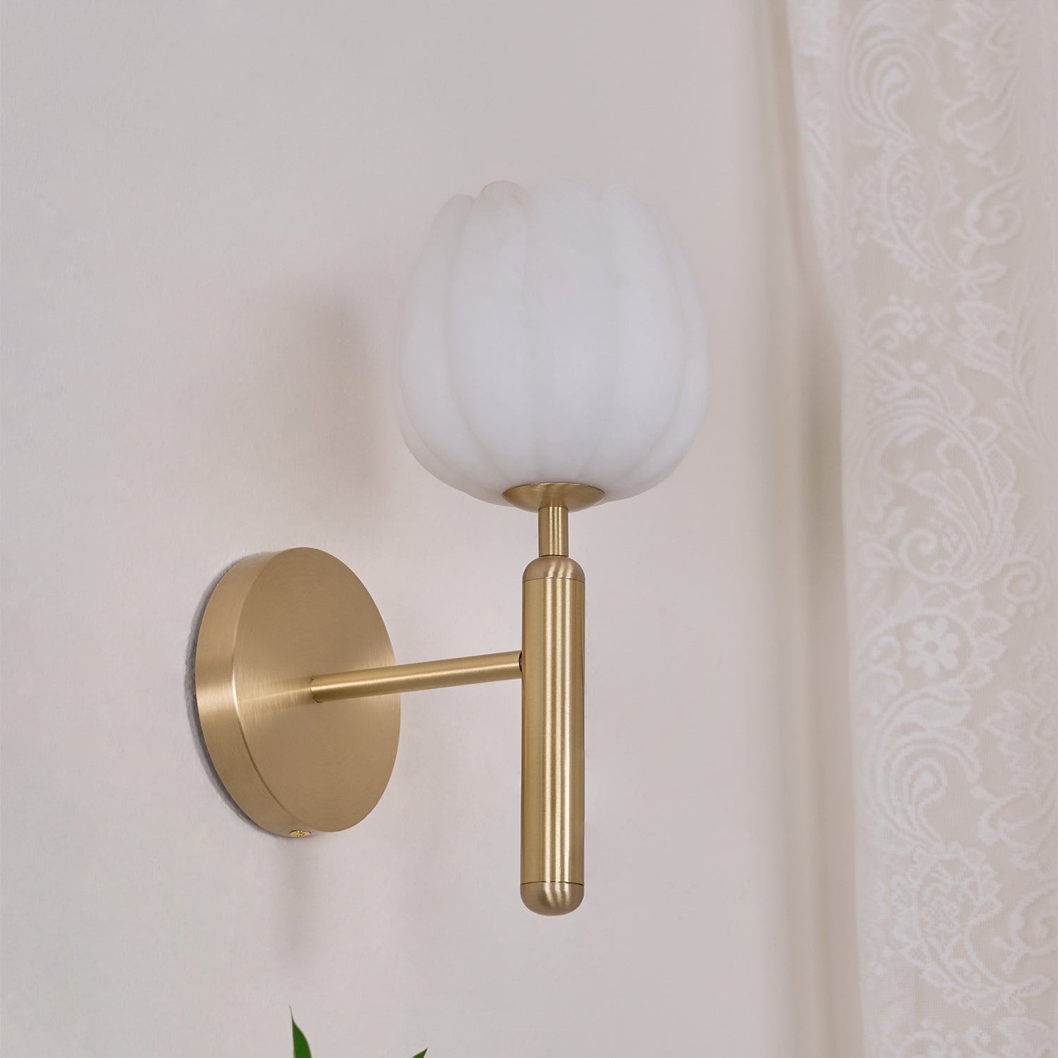 Ambrose Alabaster Flowers Wall Lamp