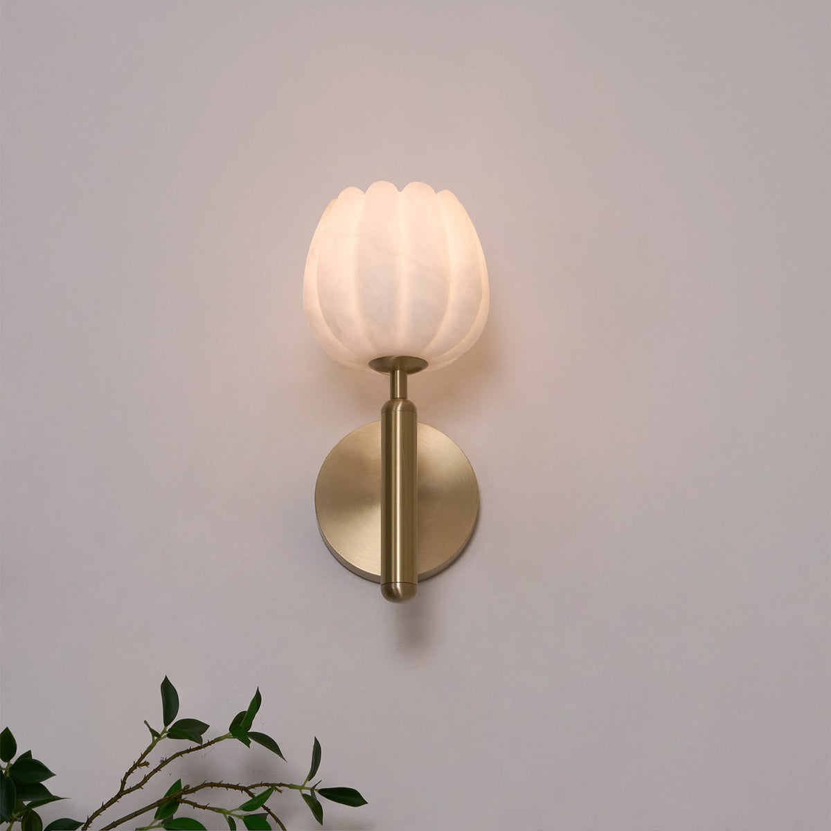 Ambrose Alabaster Flowers Wall Lamp