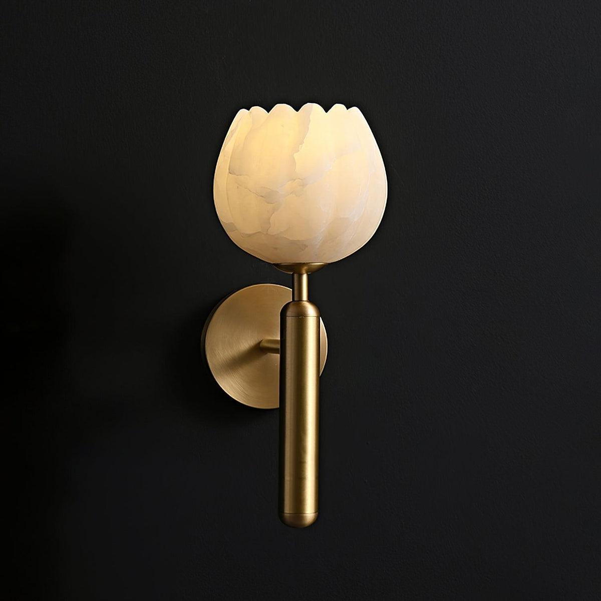 Ambrose Alabaster Flowers Wall Lamp