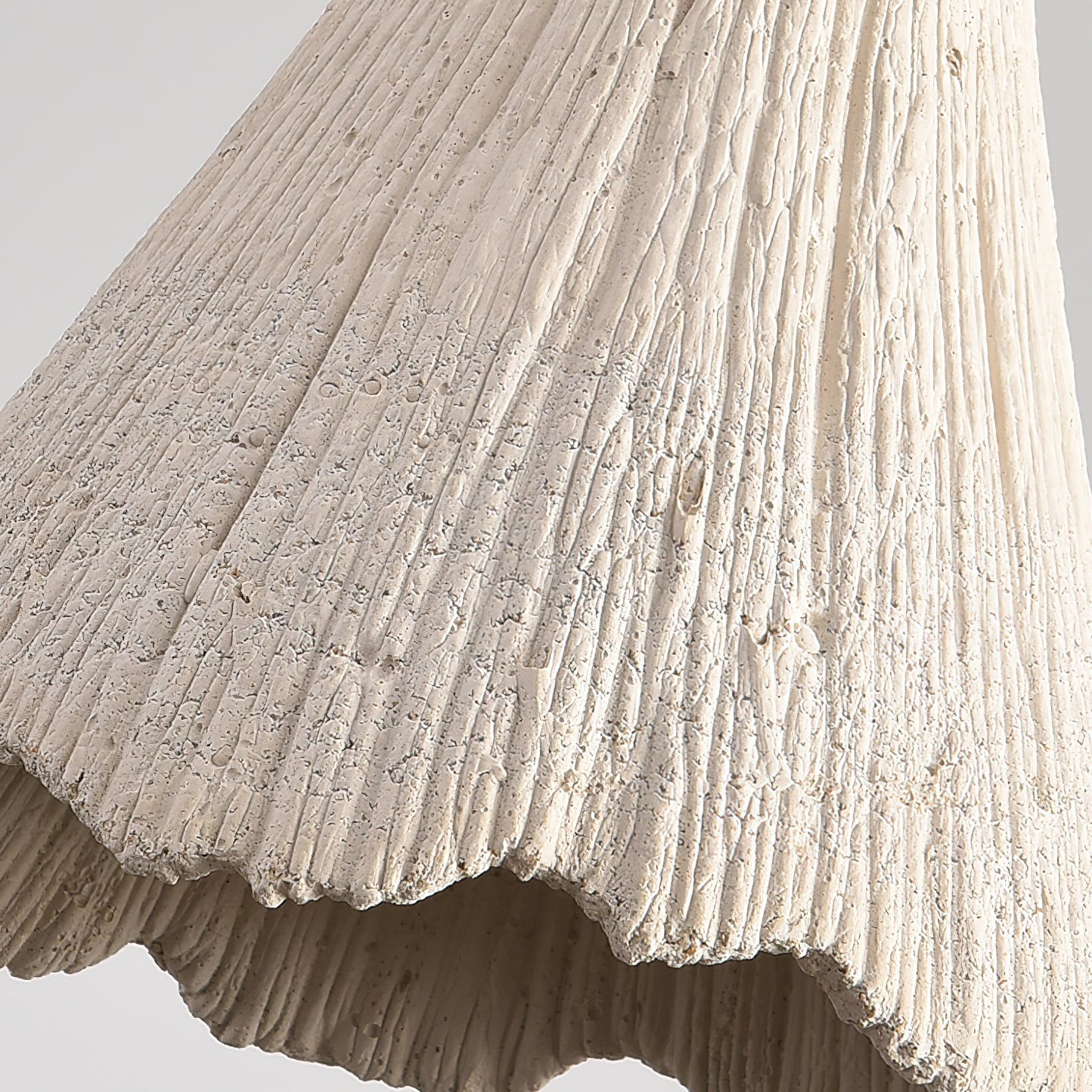 Microcement Pendant Lamp Adjustable Fabric Shade - Neutral Decor