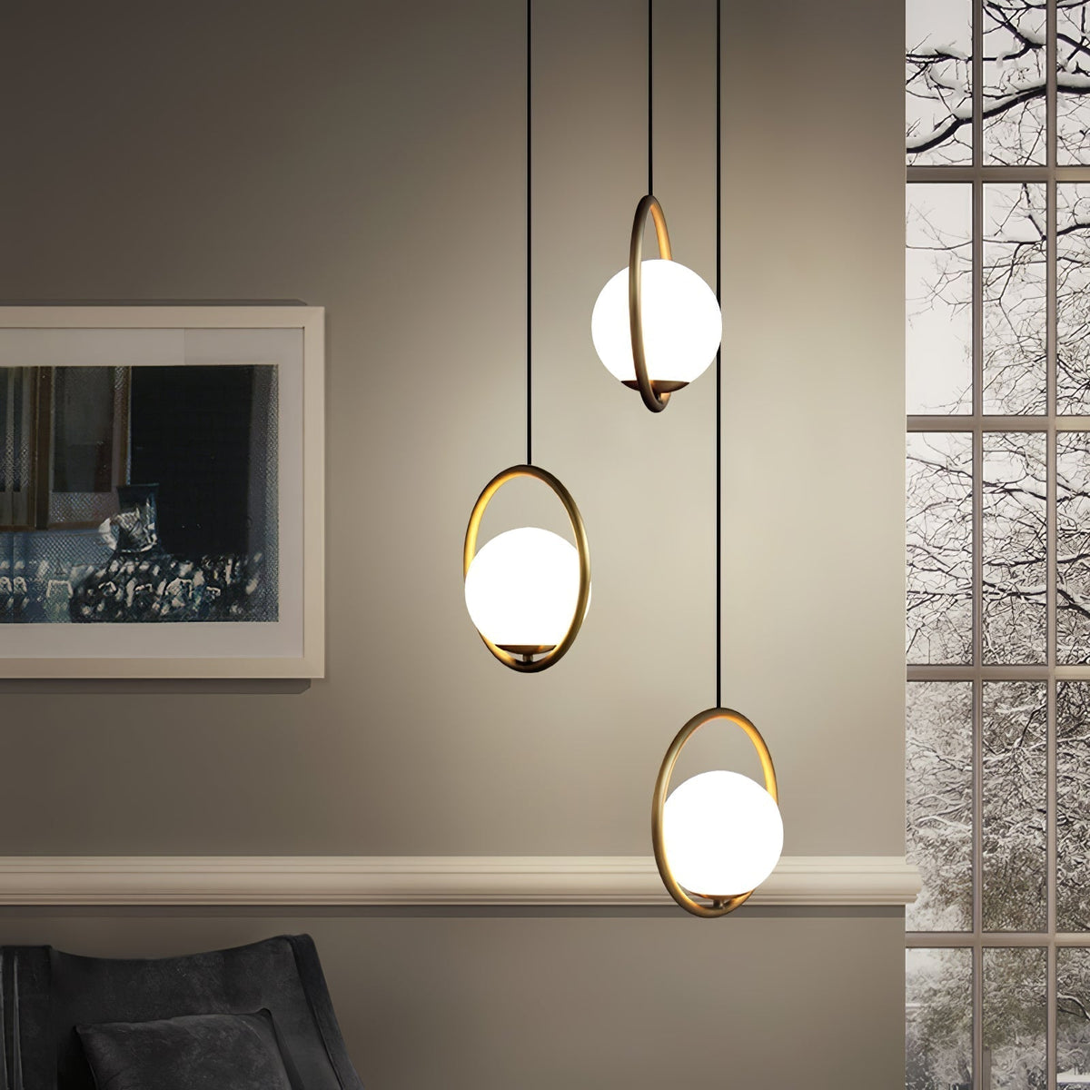 Orieria Pendant Lamp Brass Modern Ring