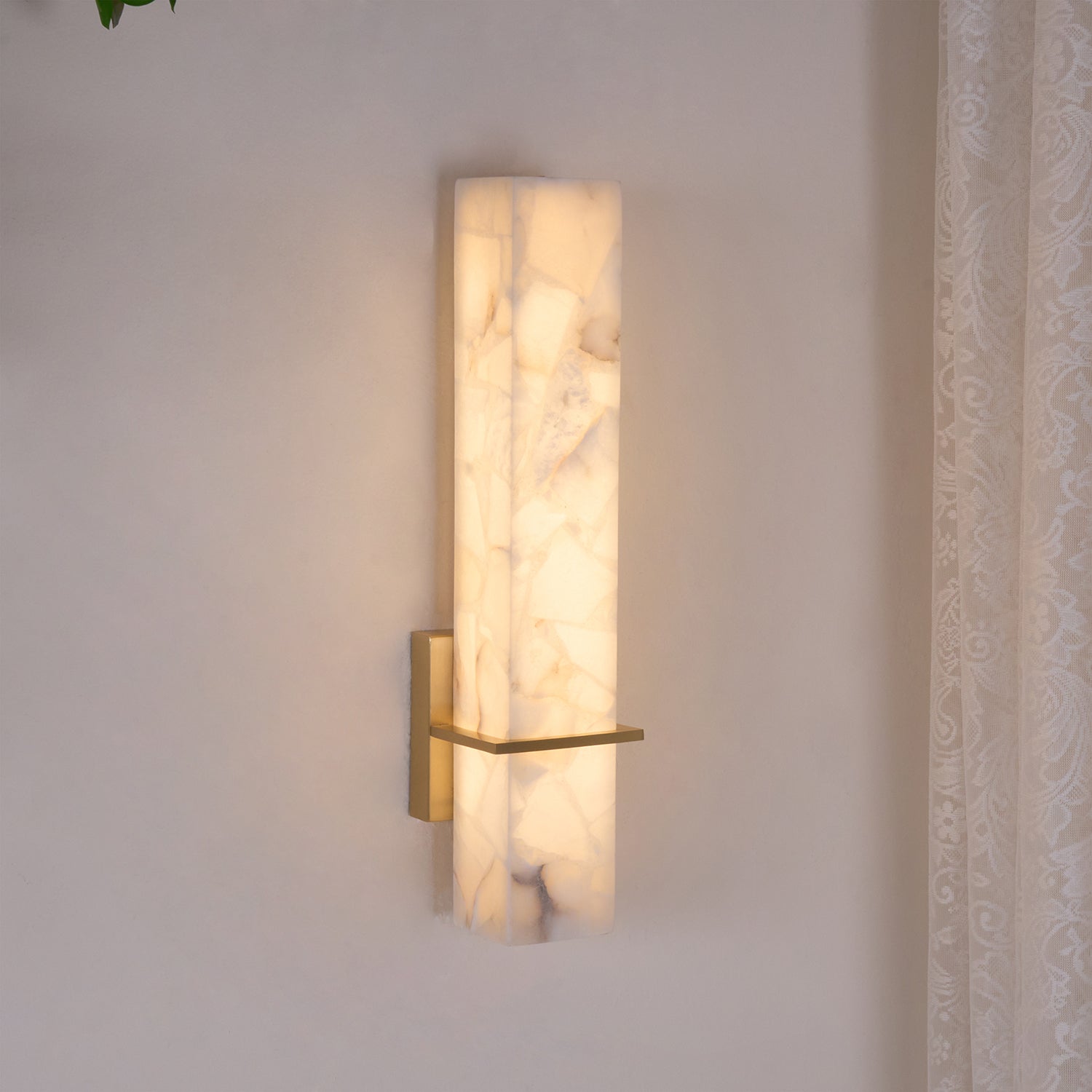 Evangeline Modern Alabaster Cuboid Wall Light