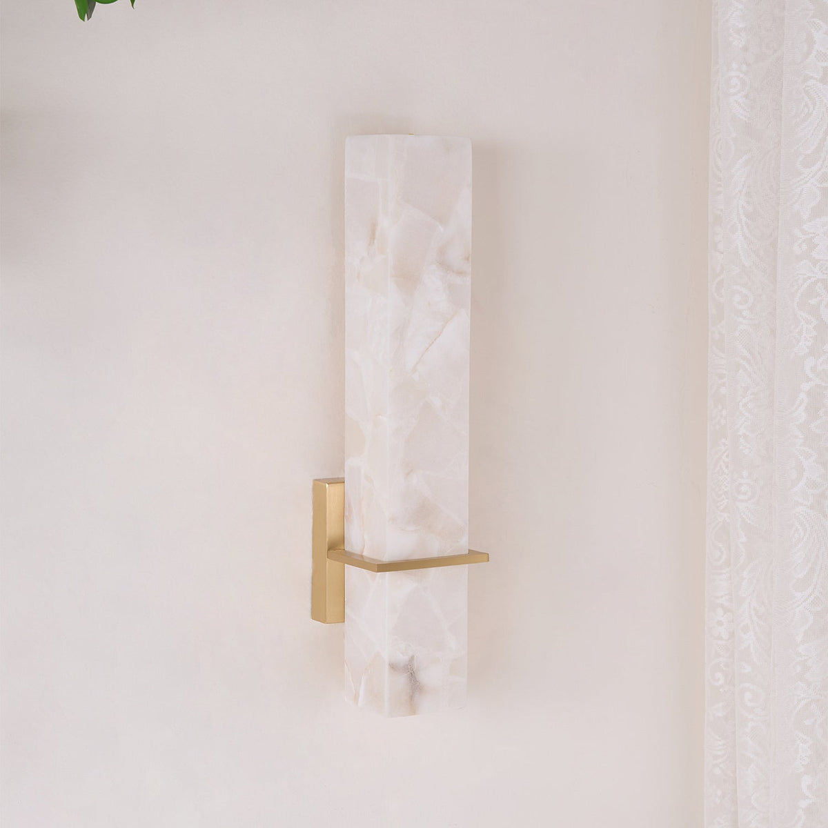 Evangeline Modern Alabaster Cuboid Wall Light