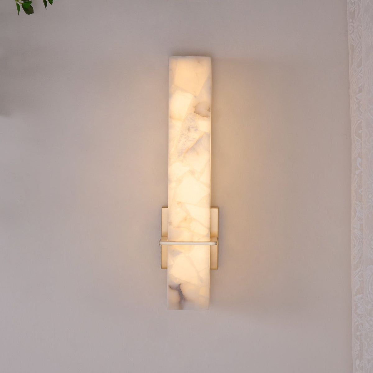 Evangeline Modern Alabaster Cuboid Wall Light