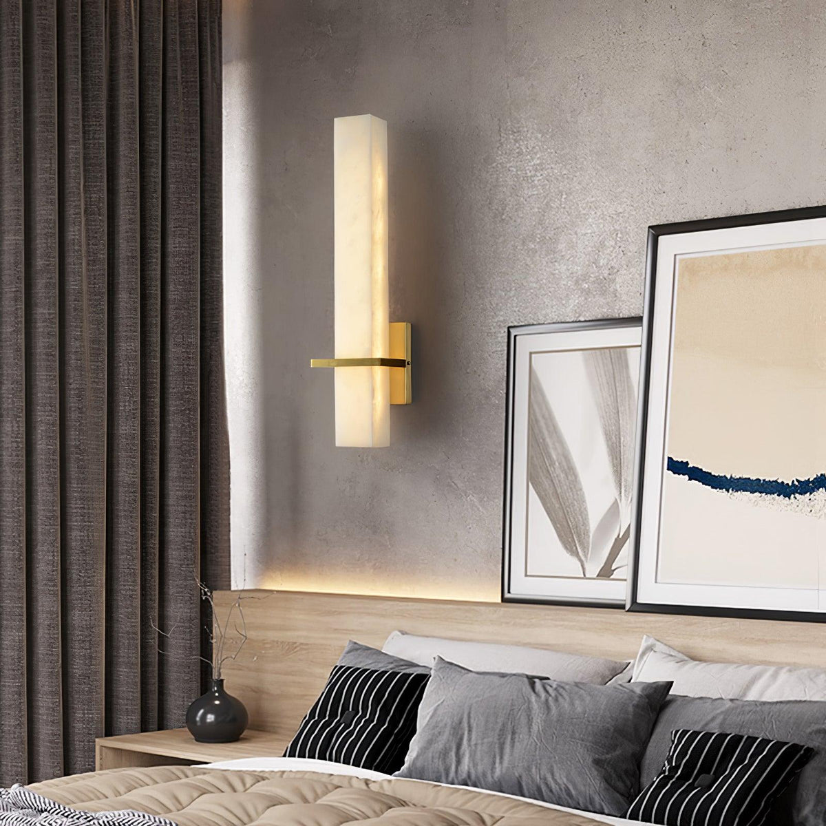 Evangeline Modern Alabaster Cuboid Wall Light