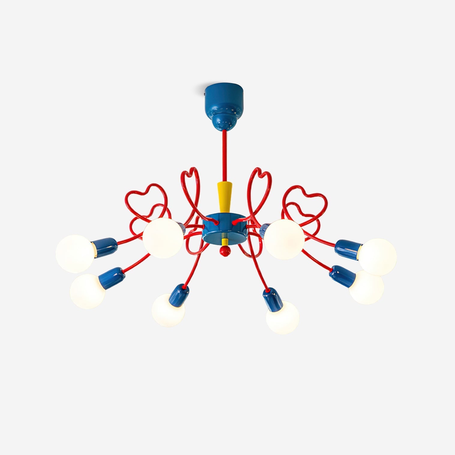 Chandelier Heart-Shaped Arms Colorful Playful Artistic - Neutral Decor