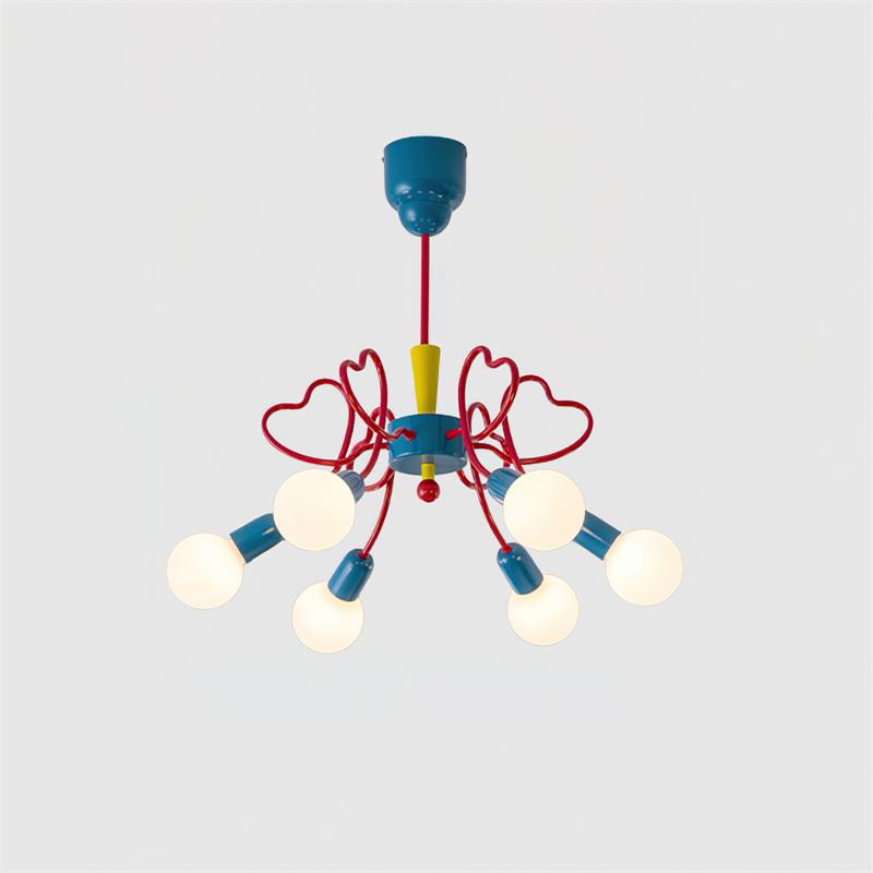 Chandelier Heart-Shaped Arms Colorful Playful Artistic - Neutral Decor