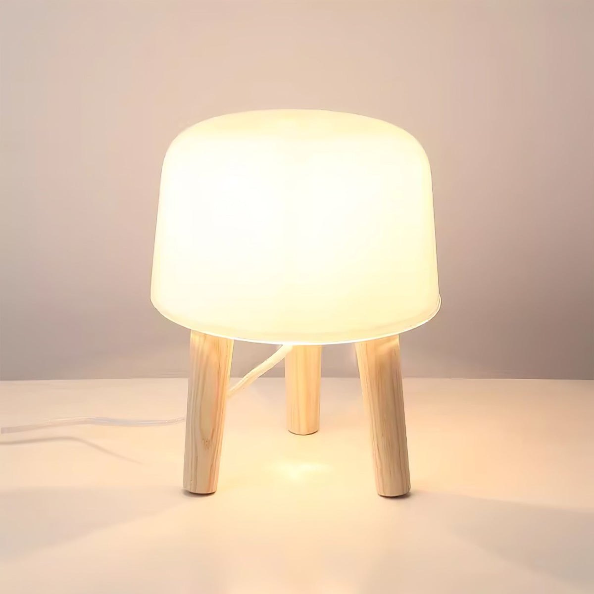 GlowPod Wood Milk Table Lamp