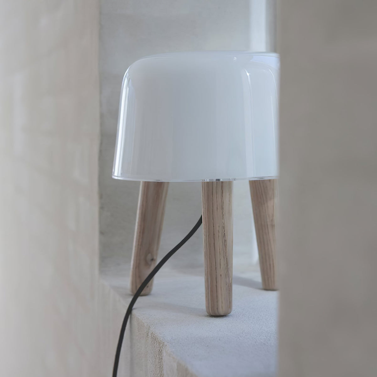 GlowPod Wood Milk Table Lamp