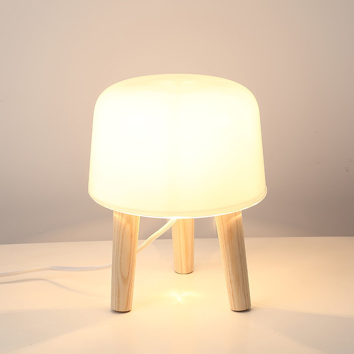 GlowPod Wood Milk Table Lamp