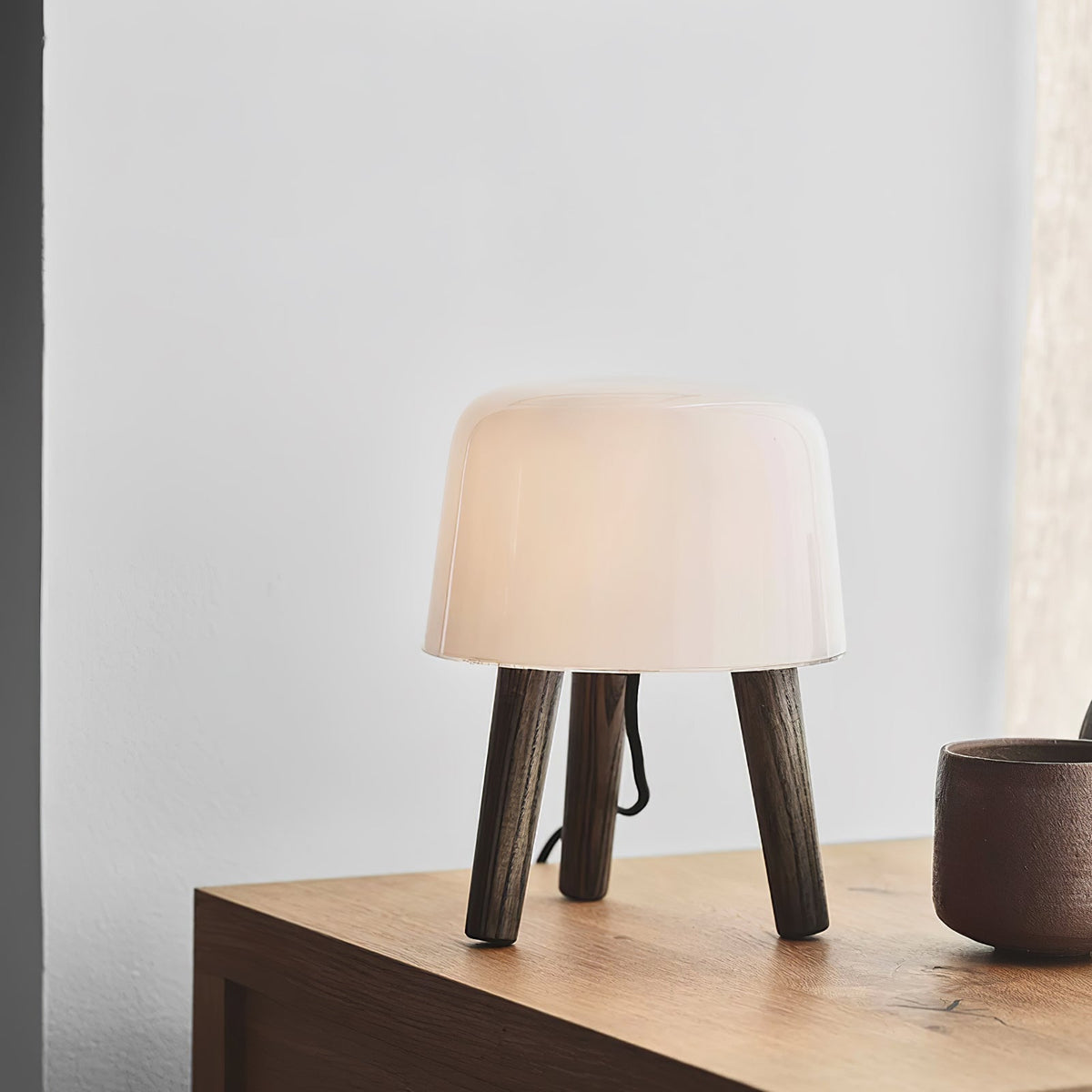 GlowPod Wood Milk Table Lamp