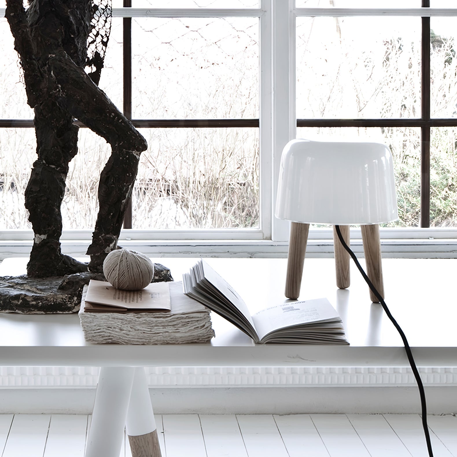 GlowPod Wood Milk Table Lamp