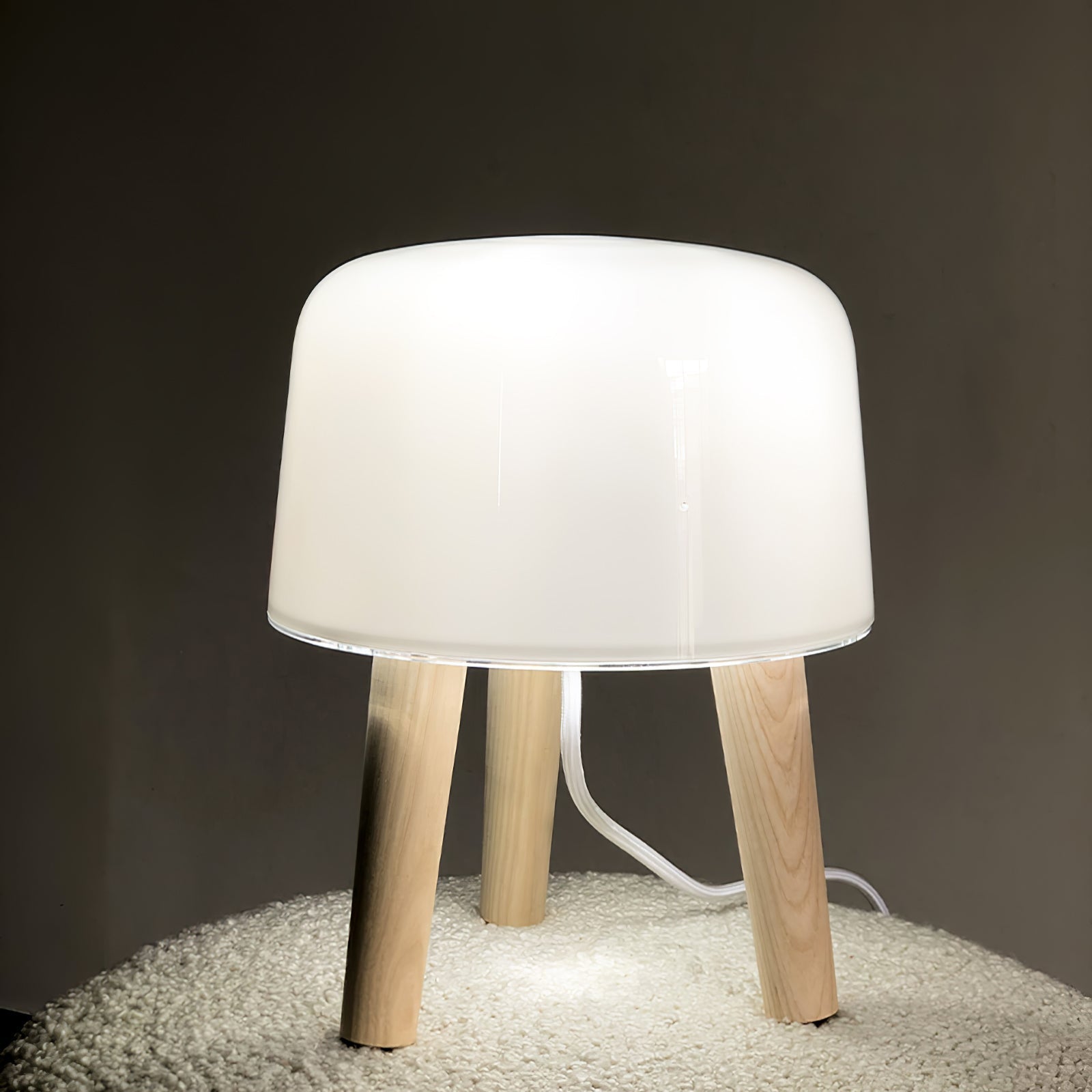 GlowPod Wood Milk Table Lamp