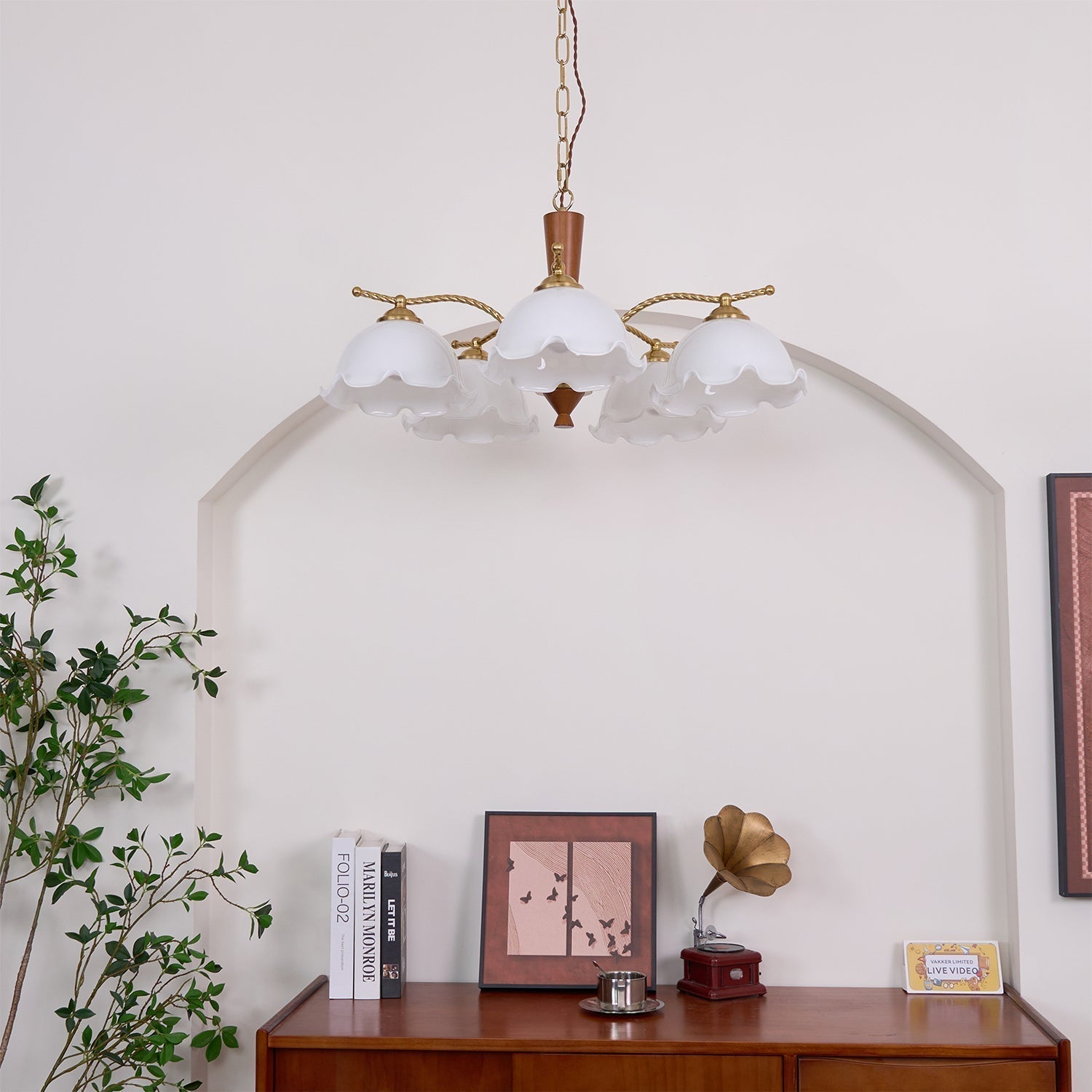 Daisy Vintage Glass Chandelier
