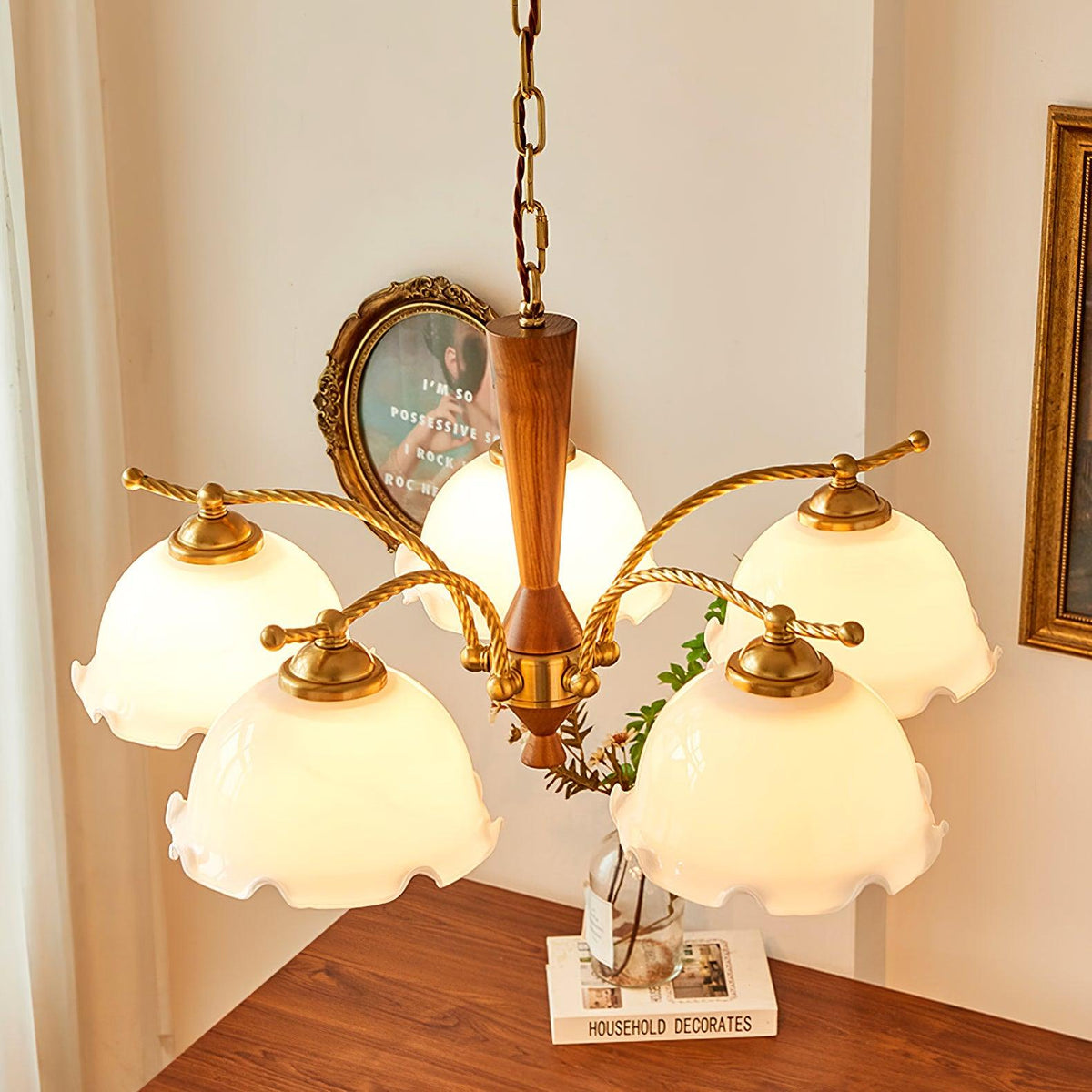 Daisy Vintage Glass Chandelier