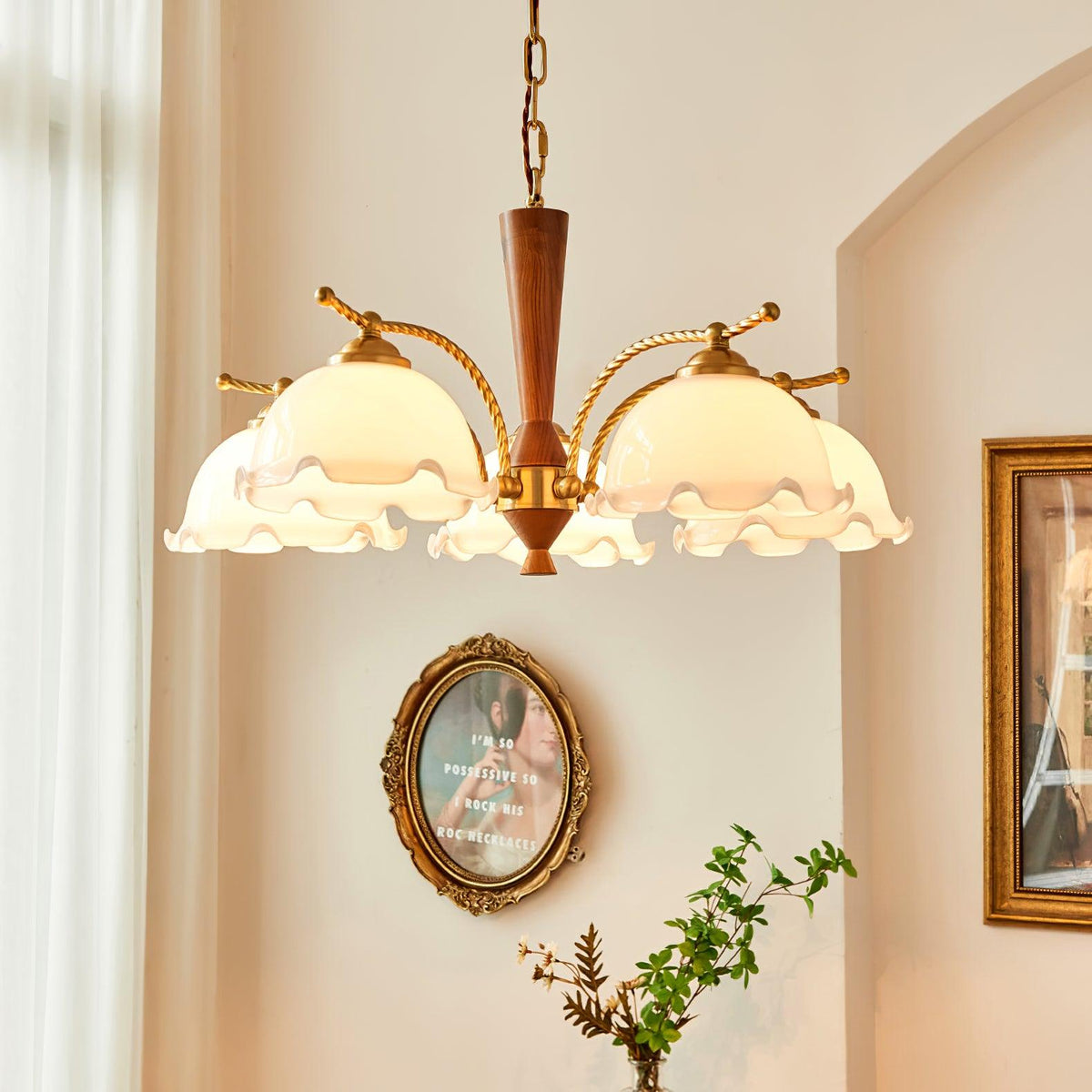 Daisy Vintage Glass Chandelier