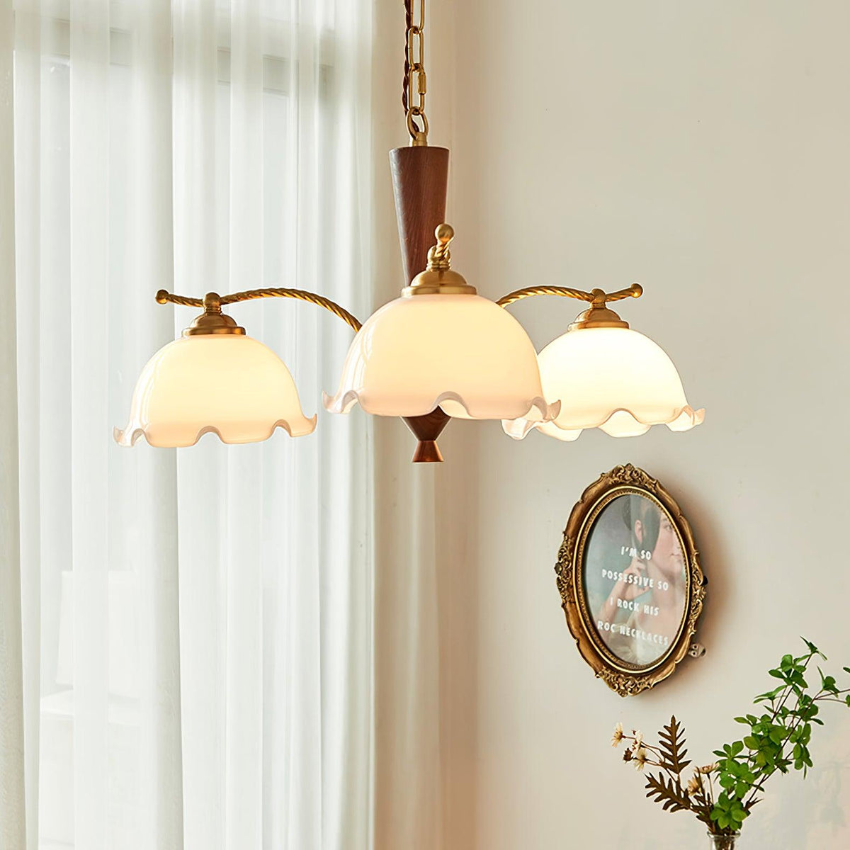 Daisy Vintage Glass Chandelier
