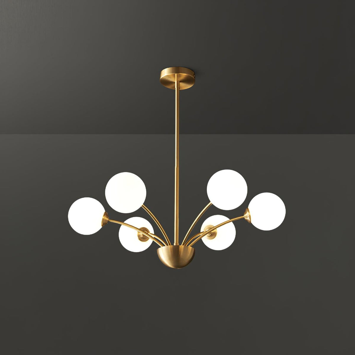Ralem Chandelier Curved Arms Brass