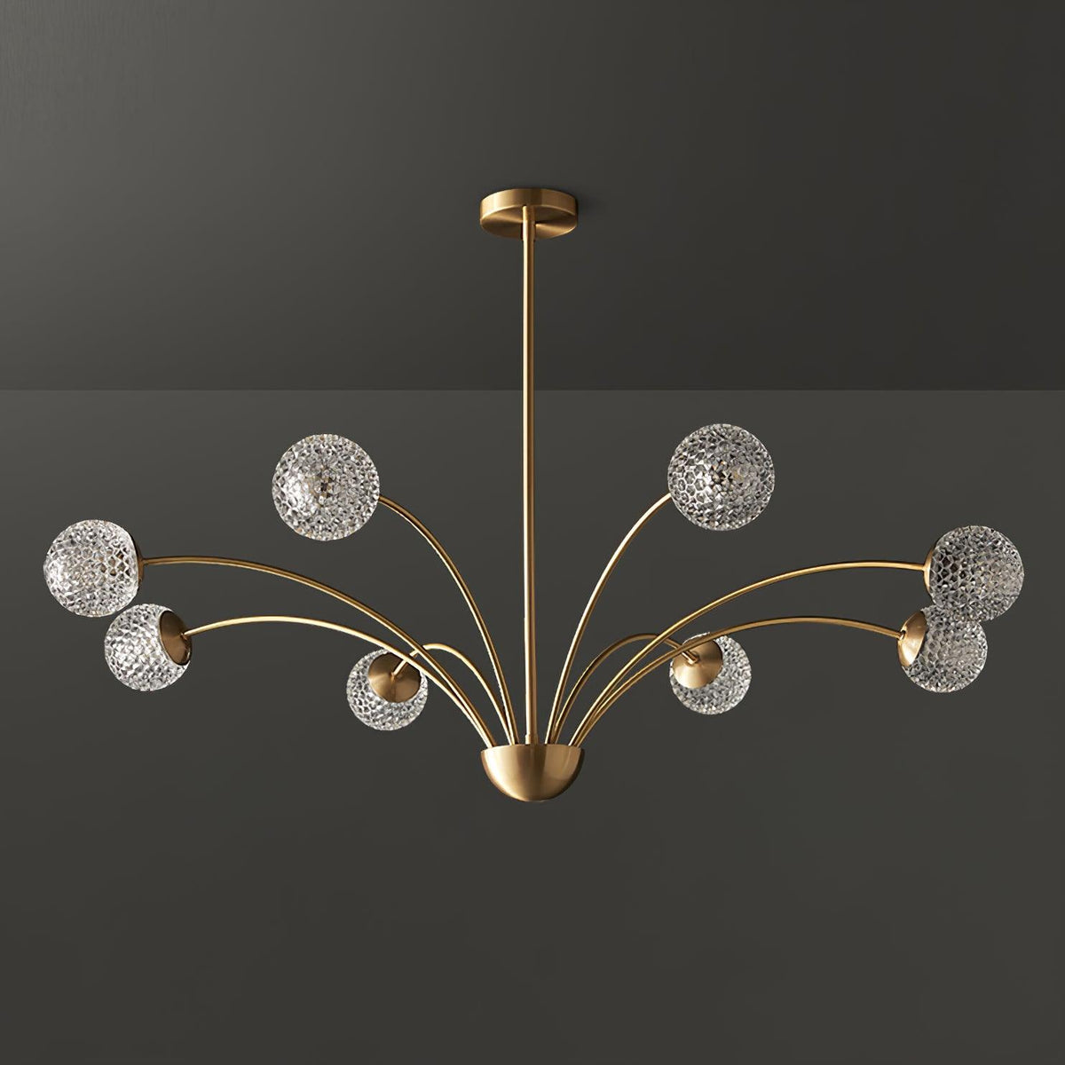 Ralem Chandelier Curved Arms Brass
