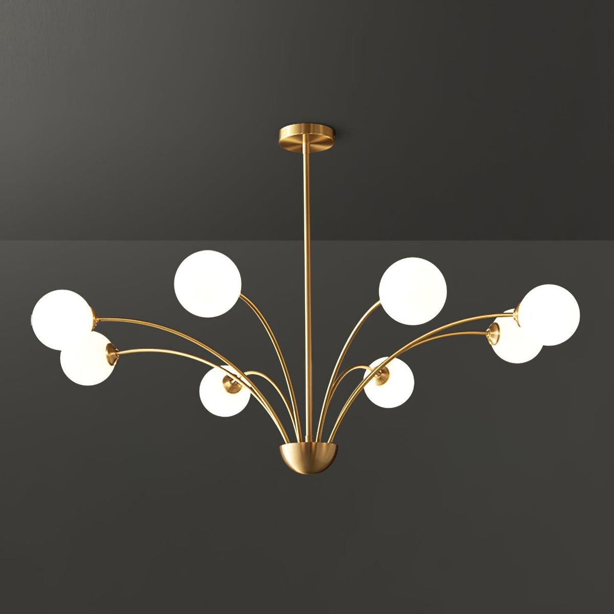 Ralem Chandelier Curved Arms Brass