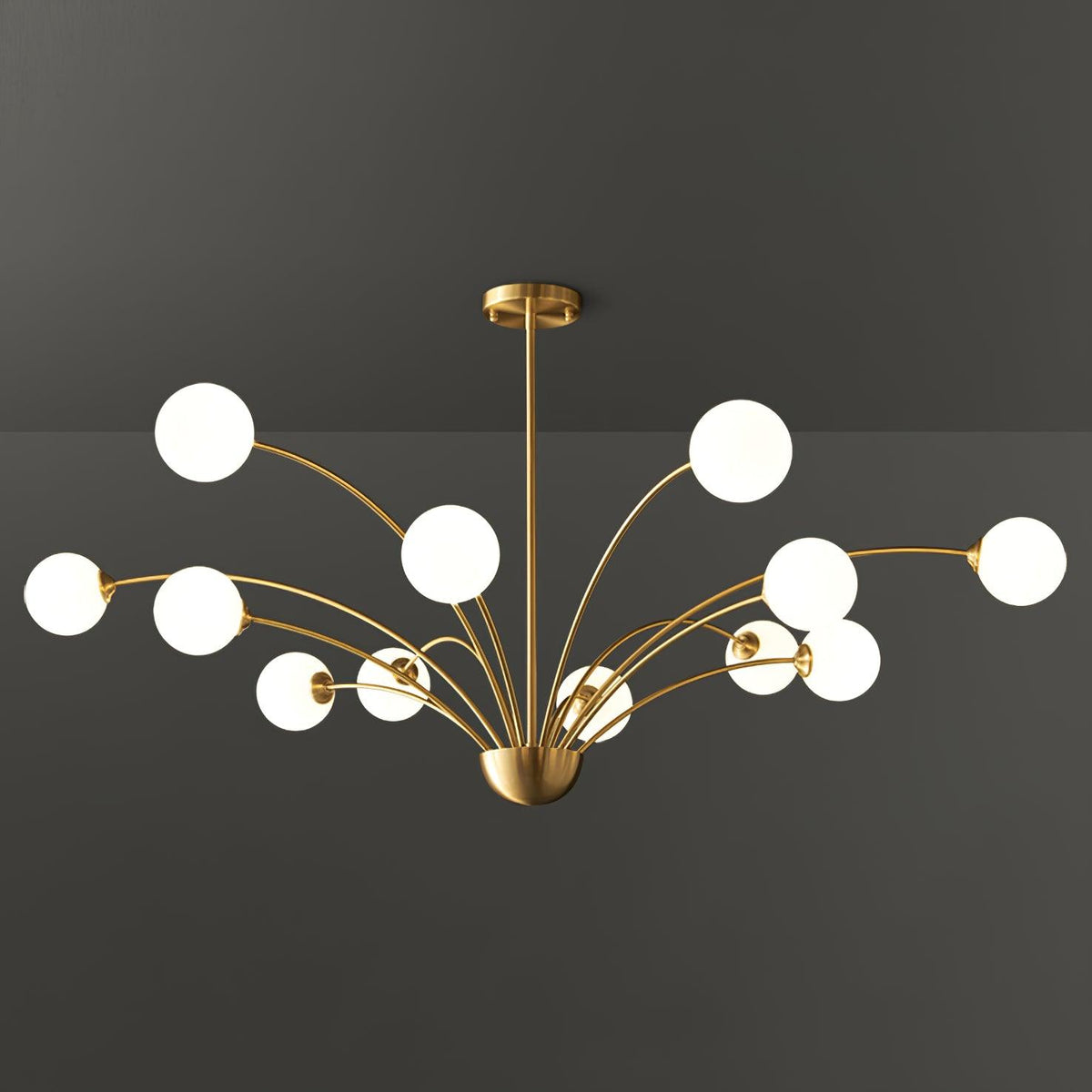 Ralem Chandelier Curved Arms Brass