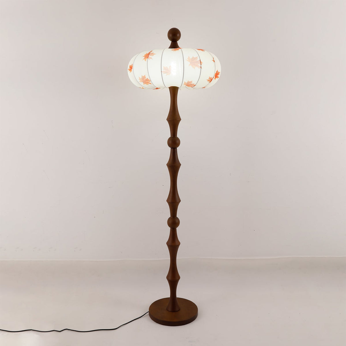 Whispen Wood Fabric Vintage Floor Lamp