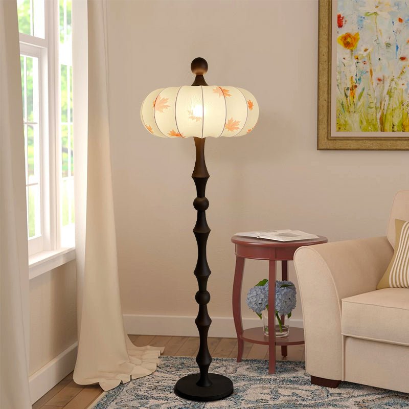 Whispen Wood Fabric Vintage Floor Lamp