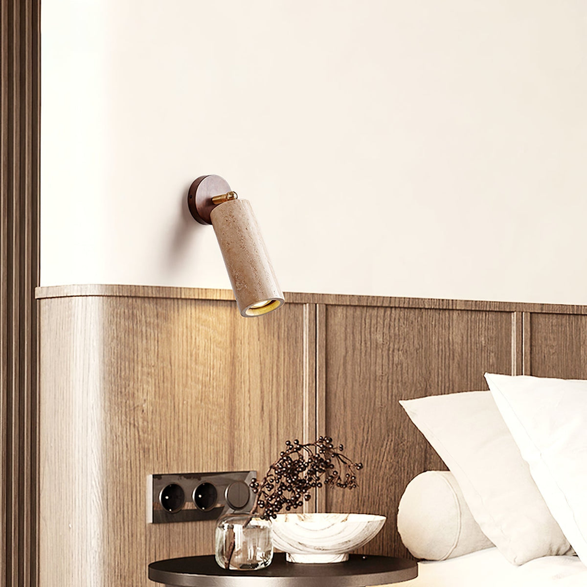 Erzorus Minimalist Travertine Wall Light